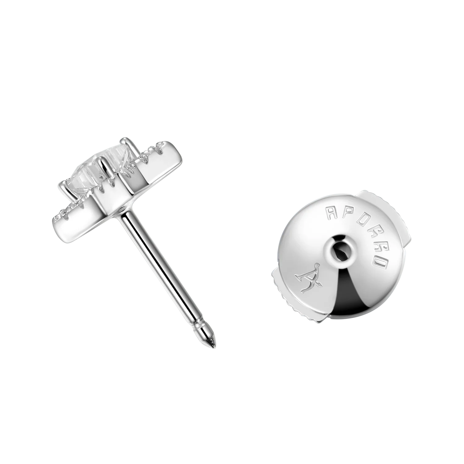 Single Moissanite Halo Star Stud Earring - Image 5