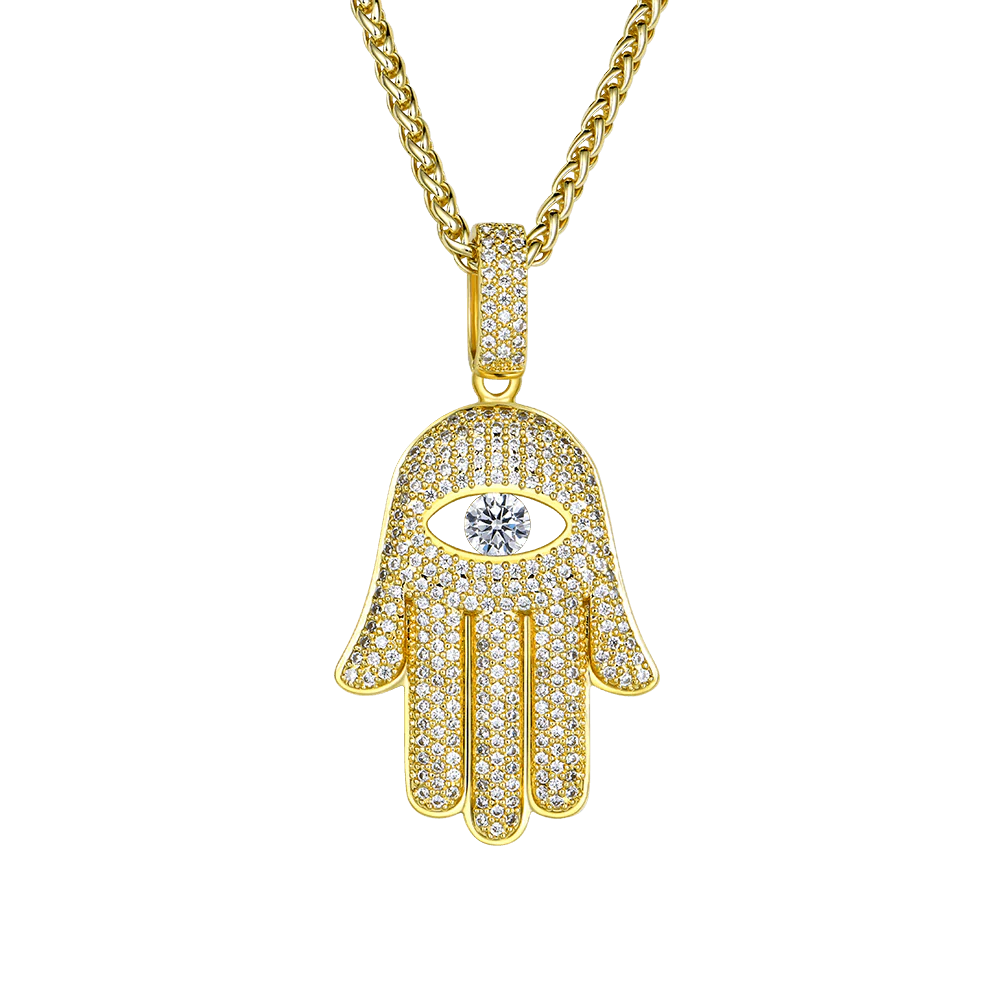Moissanite Hamsa Pendant