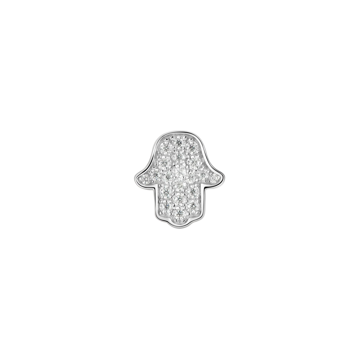 Single Moissanite Hamsa Stud Earring - Image 6
