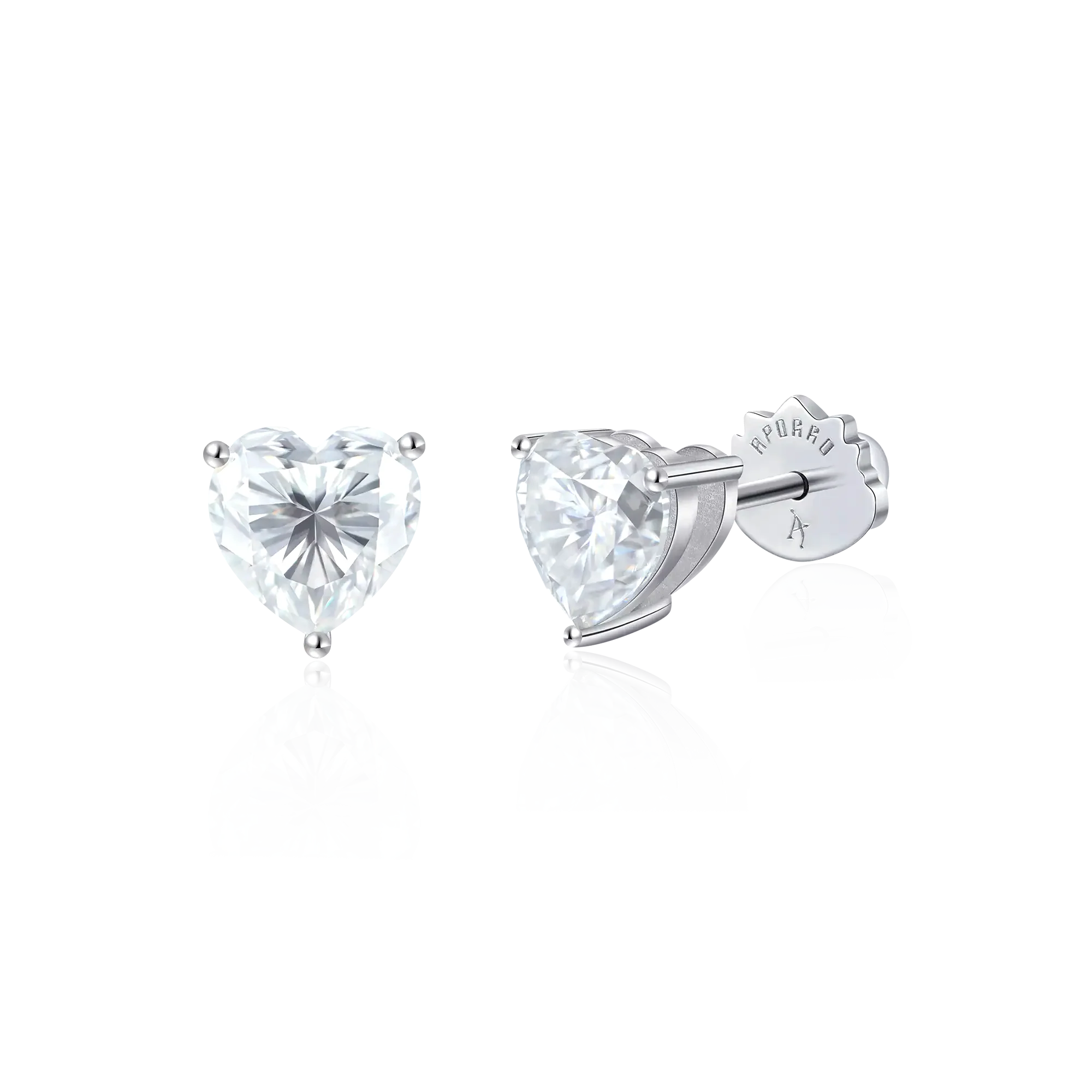 Moissanite S925 Heart Stud Earrings