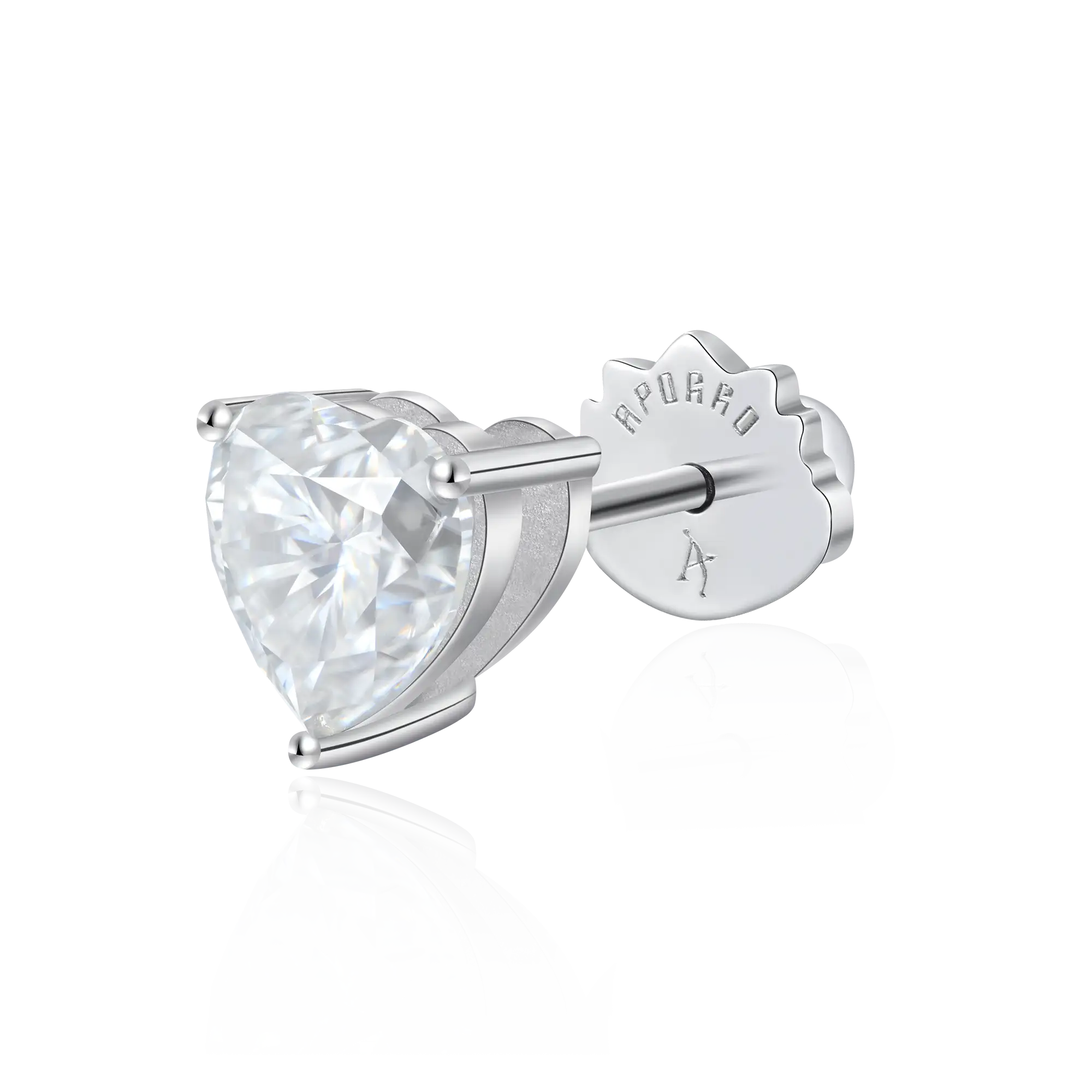 Moissanite S925 Heart Stud Earrings - Image 10