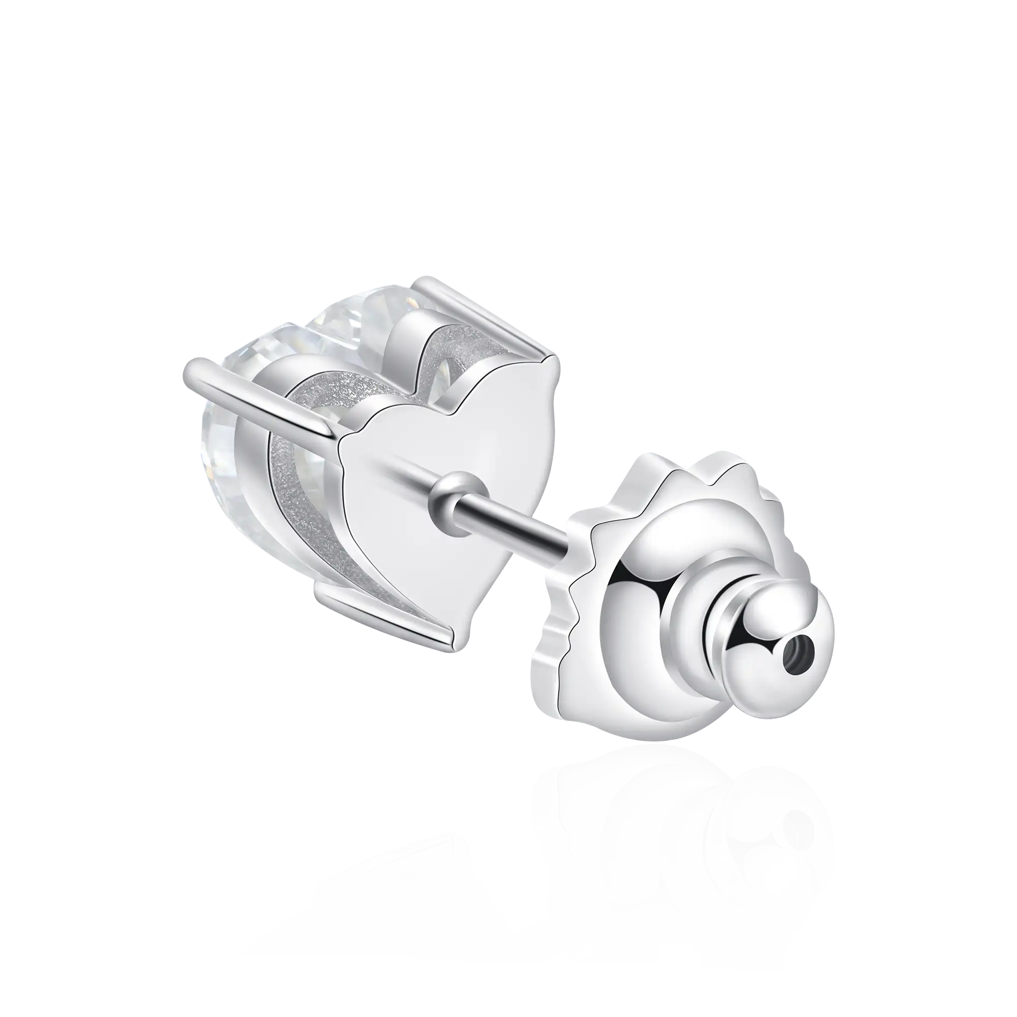 Moissanite S925 Heart Stud Earrings - Image 14