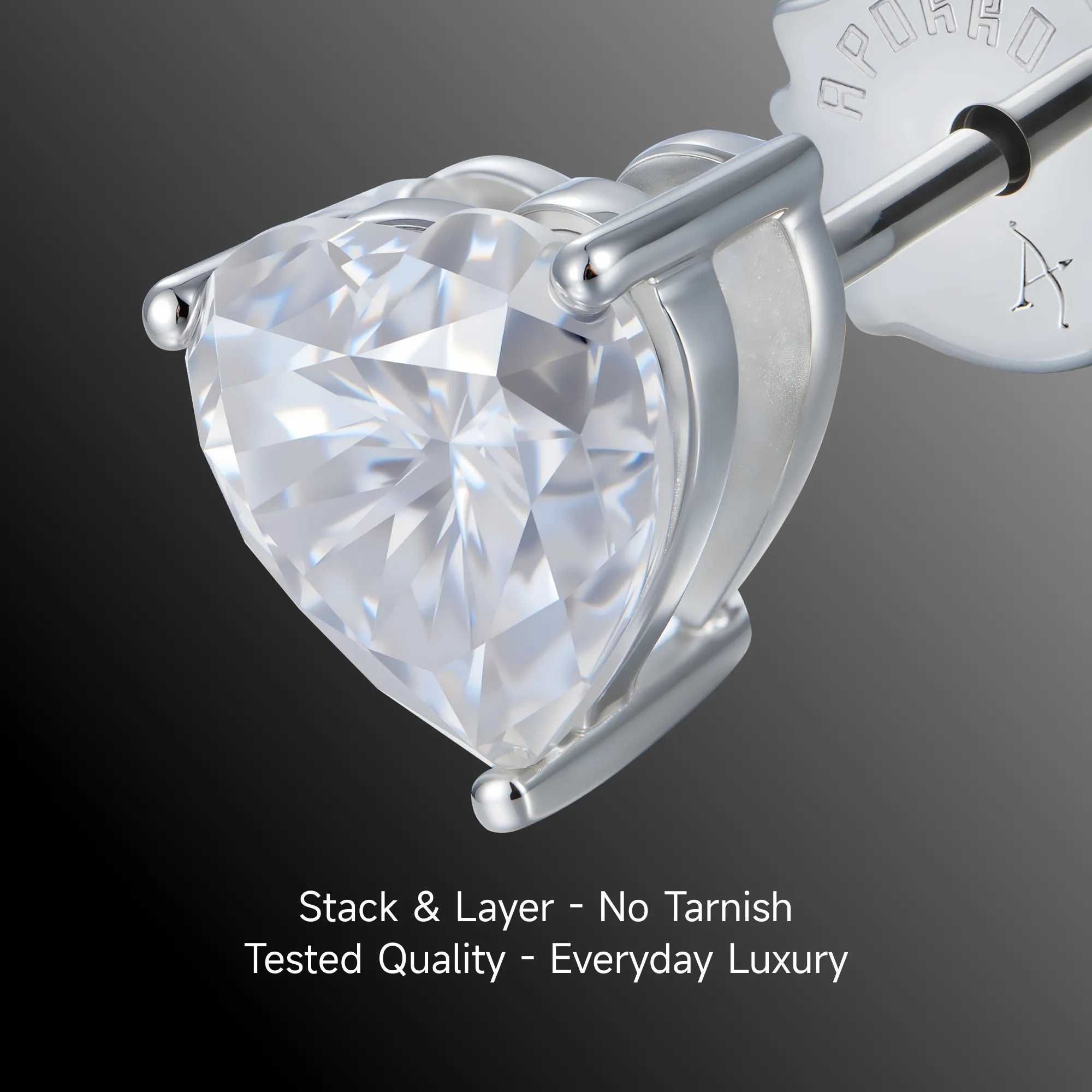 Moissanite S925 Heart Stud Earrings - Image 5