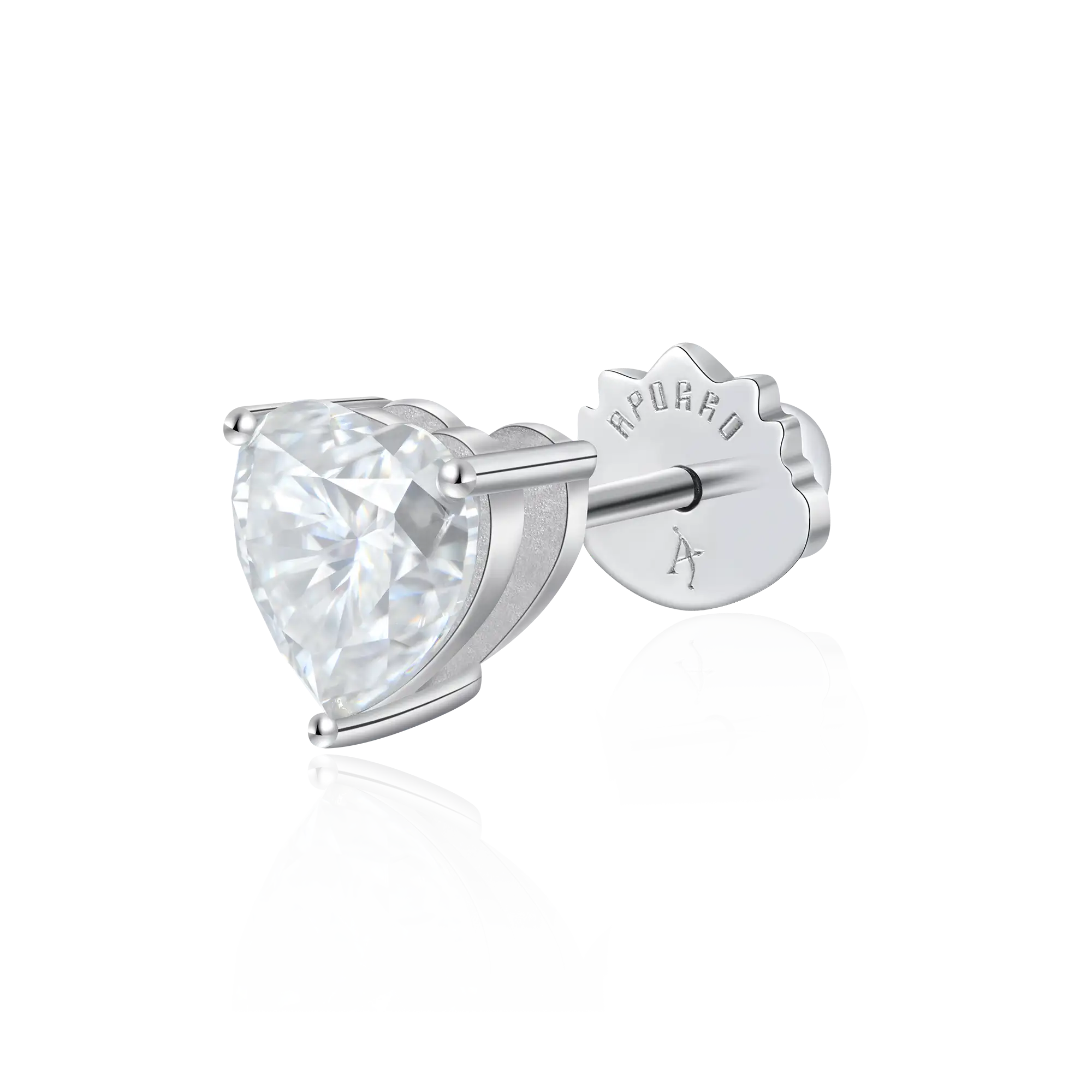 Moissanite S925 Heart Stud Earrings - Image 7