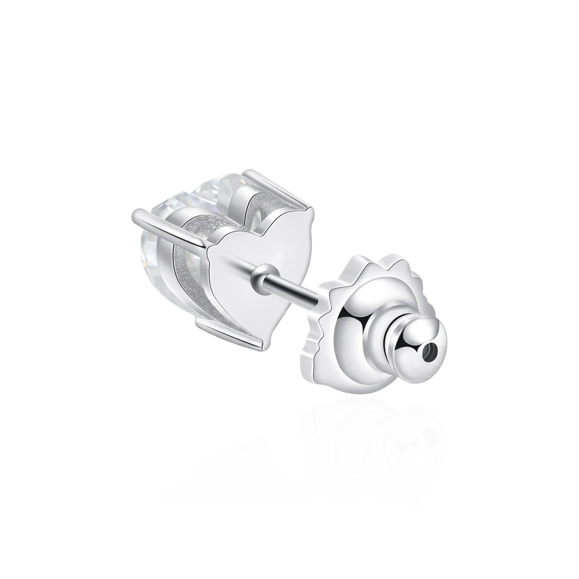 Moissanite S925 Heart Stud Earrings - Image 8
