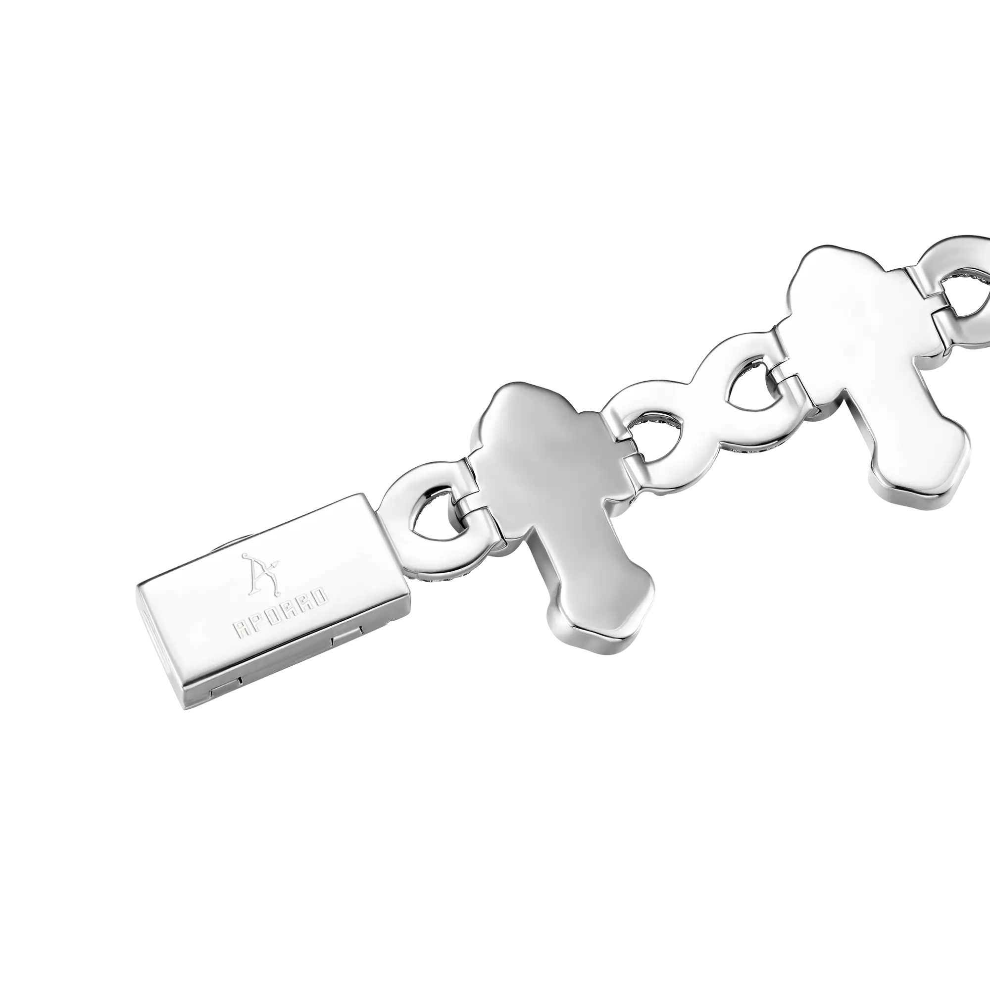 Moissanite Infinity Link Emerald Cut Cross Bracelet - 8mm - Image 9