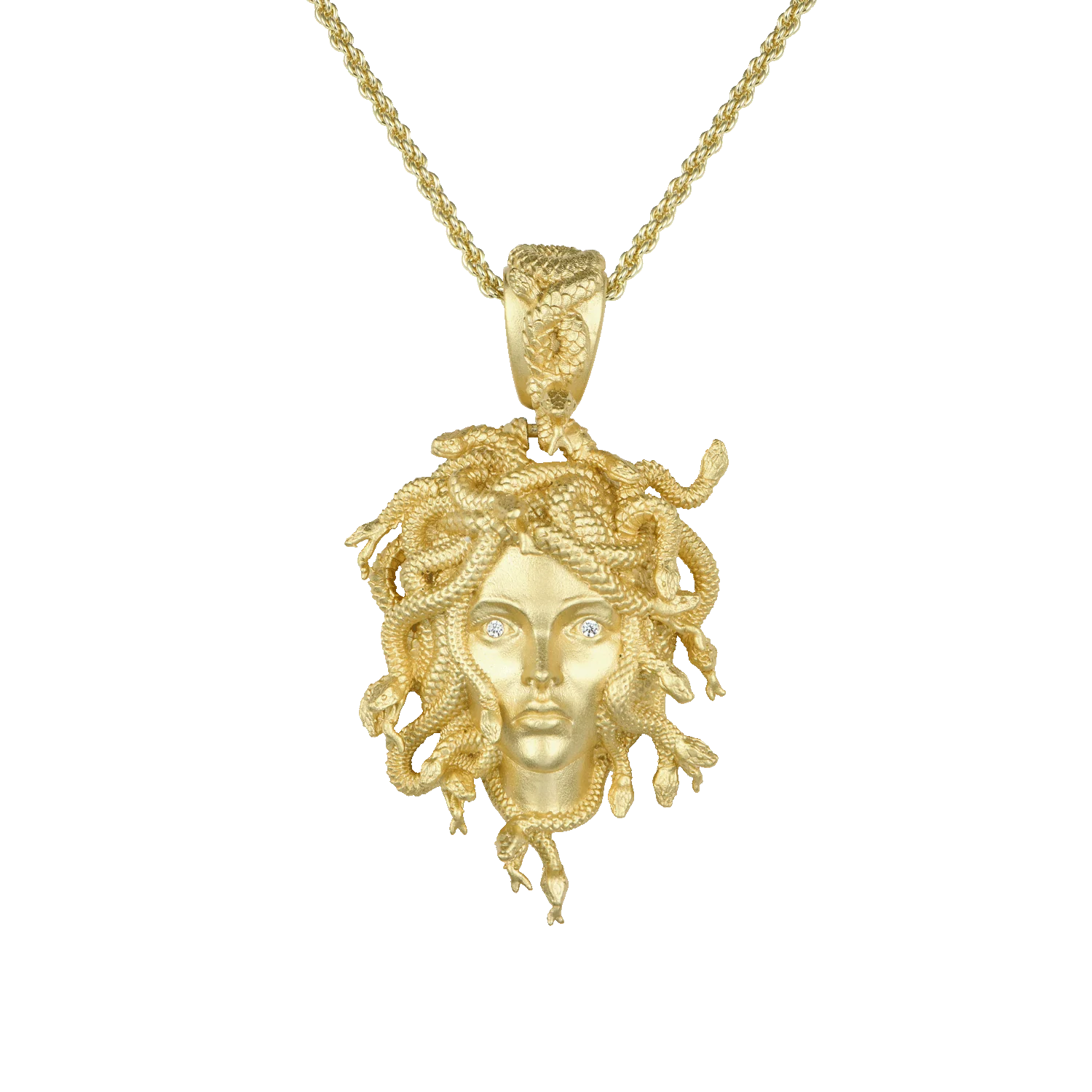 Moissanite Medusa Statue Pendant