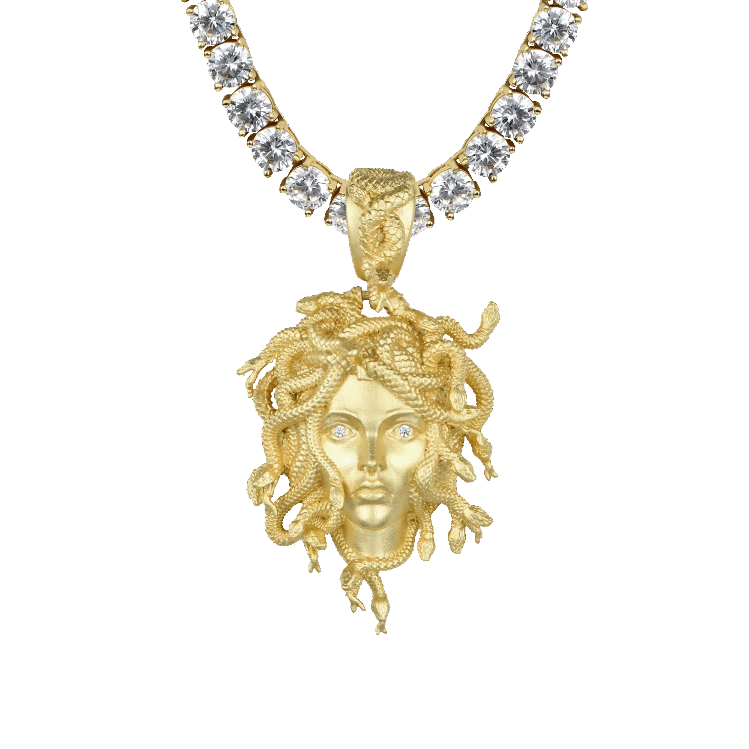 Moissanite Medusa Statue Pendant - Image 6