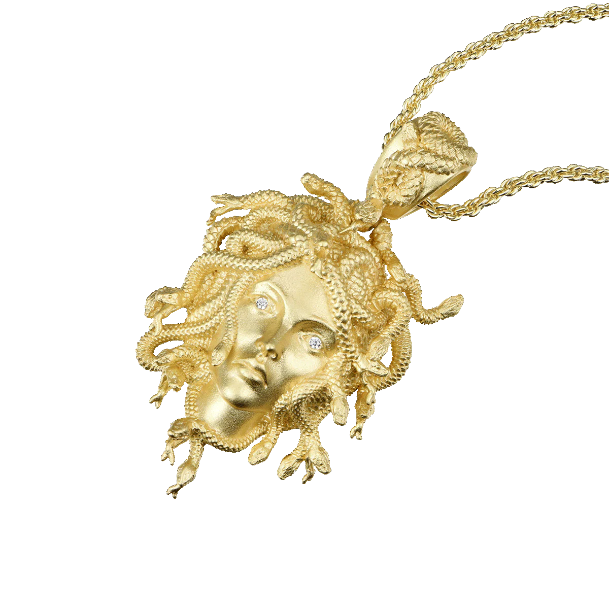 Moissanite Medusa Statue Pendant - Image 7