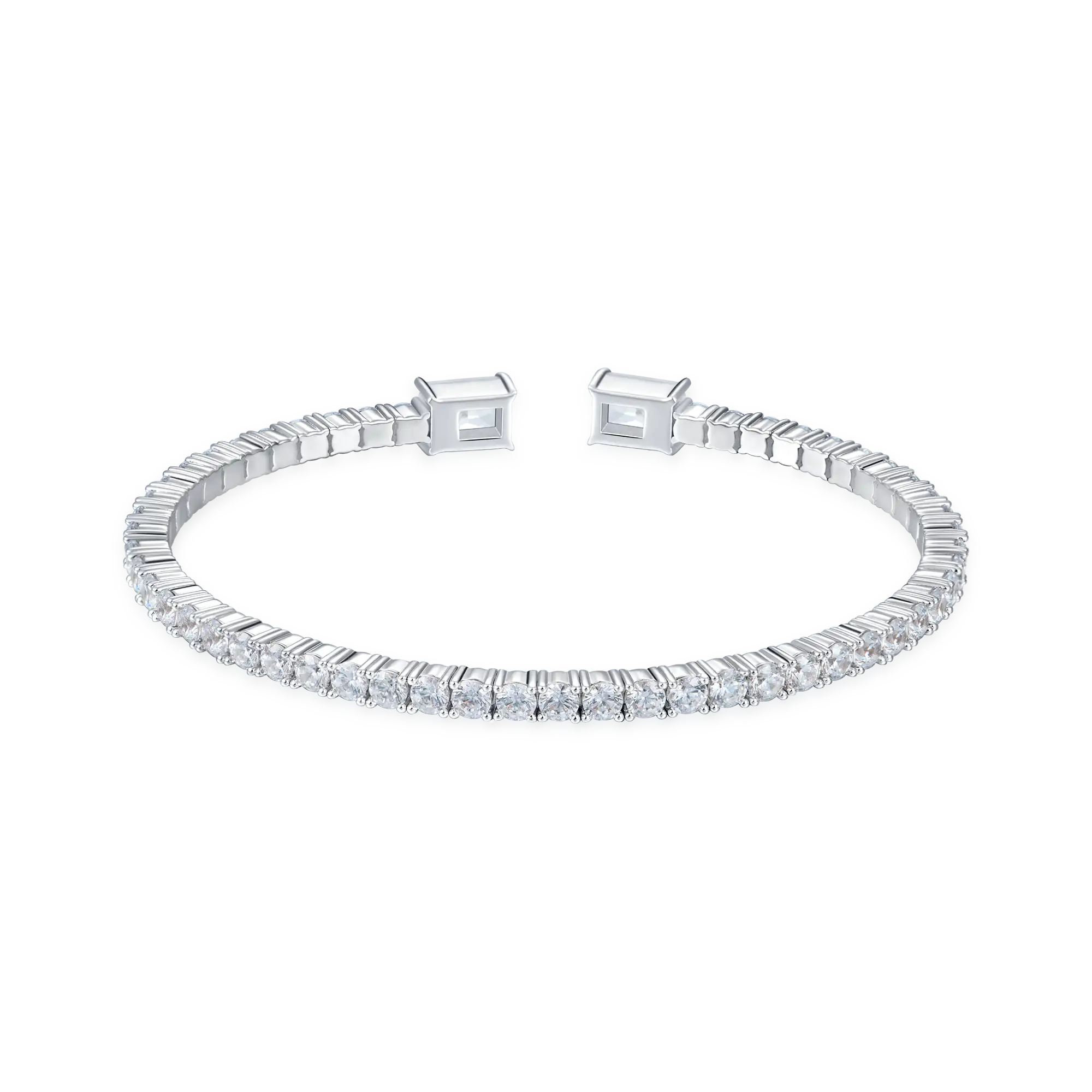 Moissanite Multiple Spring Tennis Bangle Bracelet - Image 10