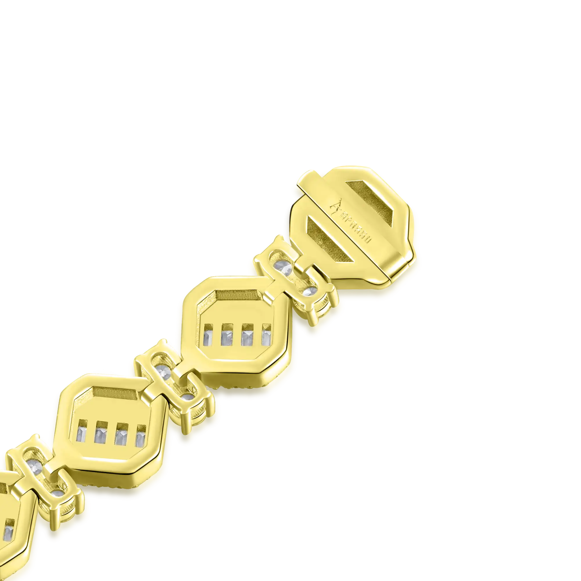Moissanite Octagon Mix Cut Tennis Bracelet - 8mm - Image 10
