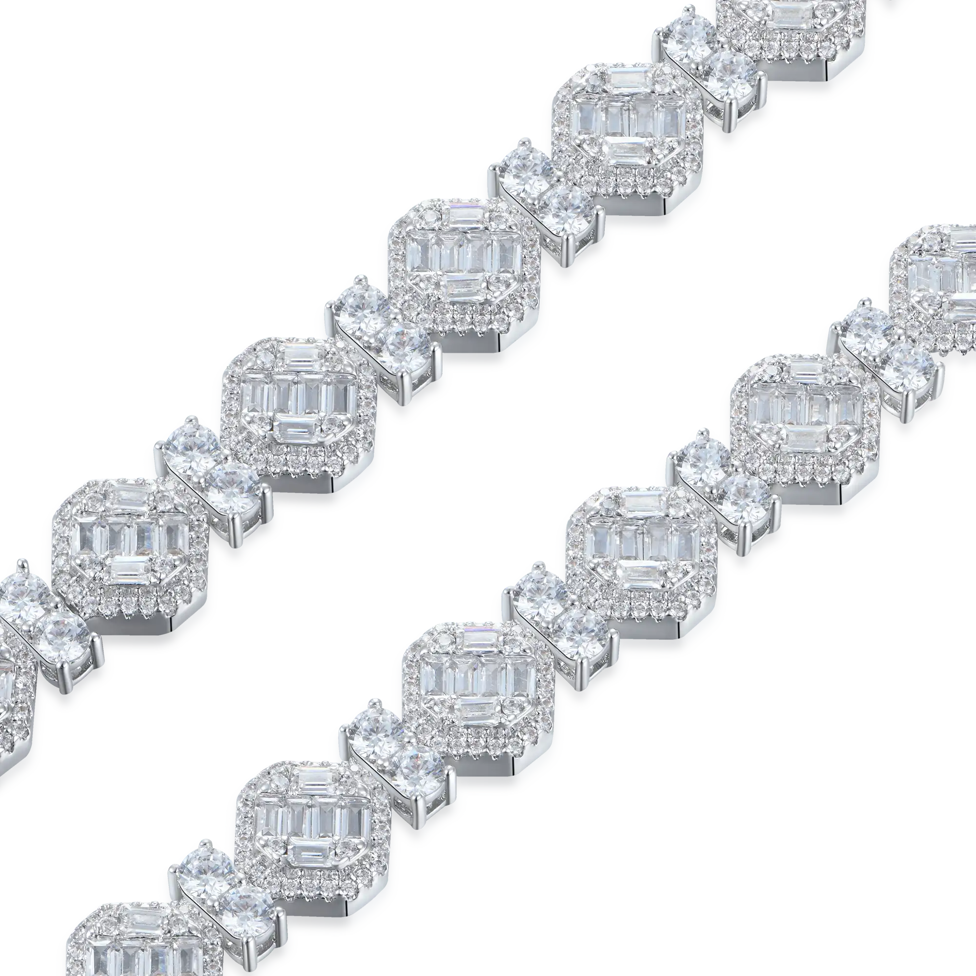 Moissanite Octagon Mix Cut Tennis Bracelet - 8mm - Image 4