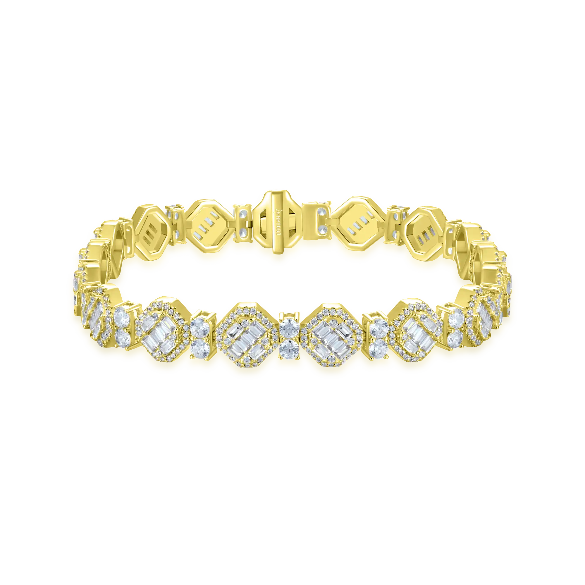 Moissanite Octagon Mix Cut Tennis Bracelet - 8mm - Image 7