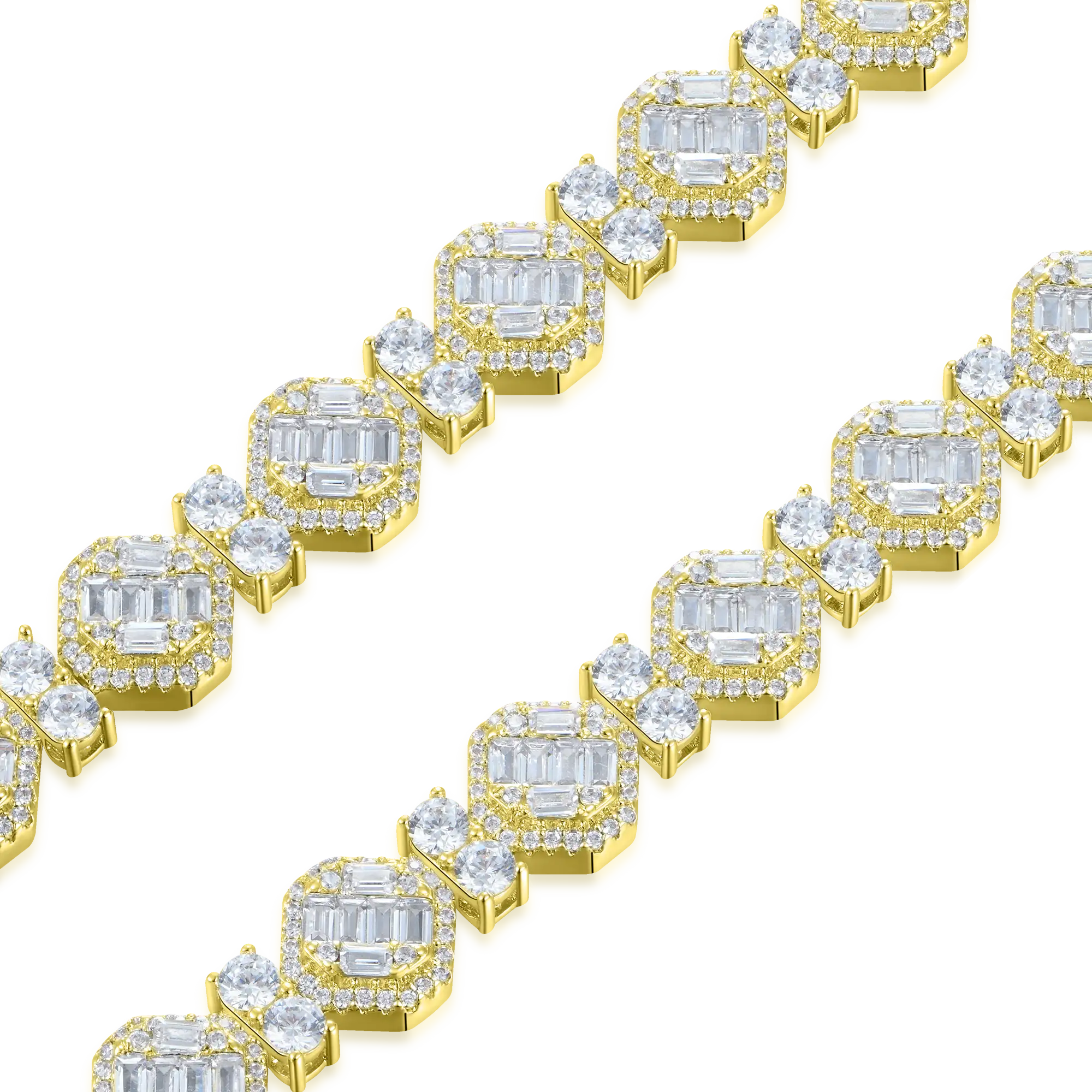 Moissanite Octagon Mix Cut Tennis Bracelet - 8mm - Image 8