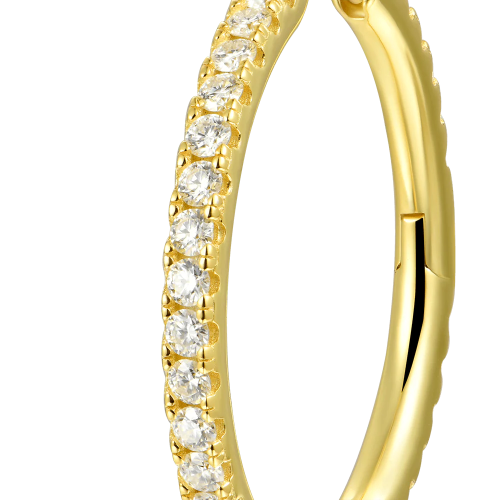 Moissanite S925 One Row Large Hoop Earrings - Image 11