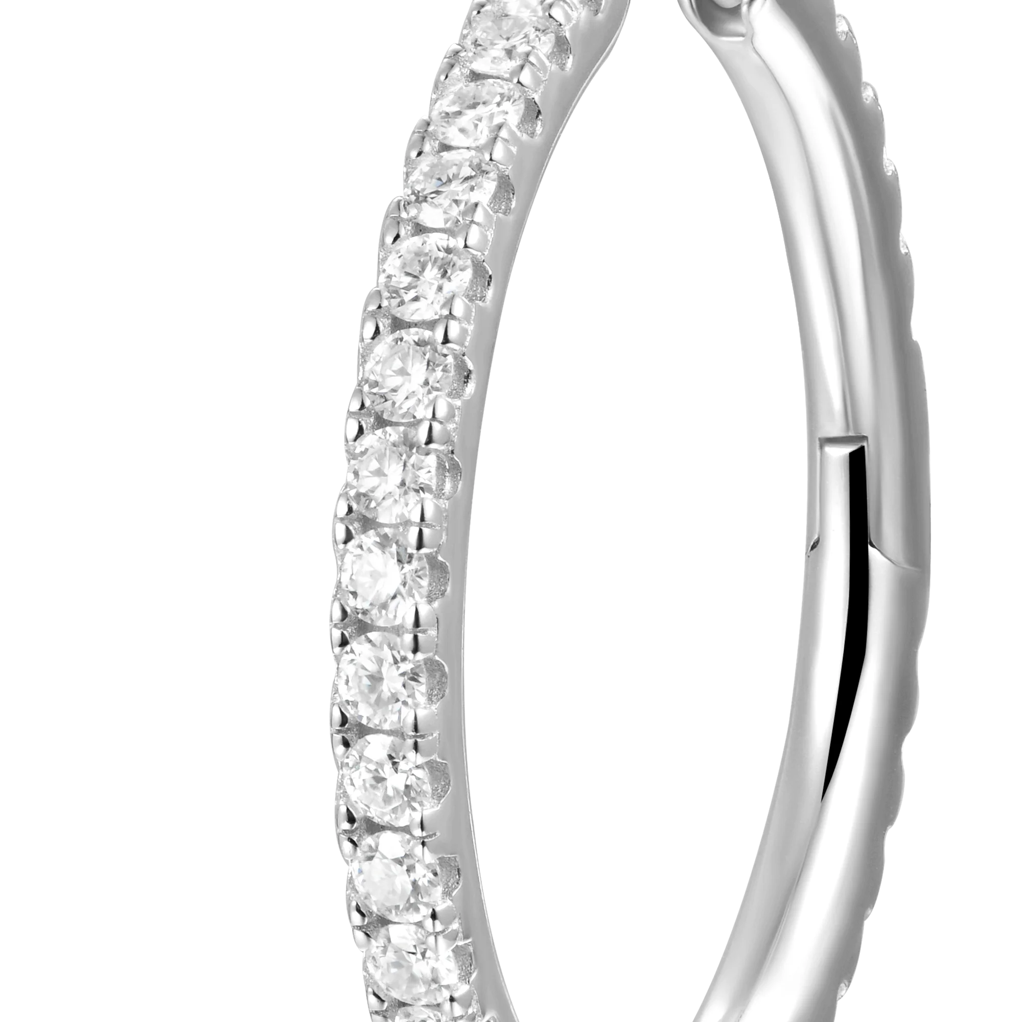 Moissanite S925 One Row Large Hoop Earrings - Image 4