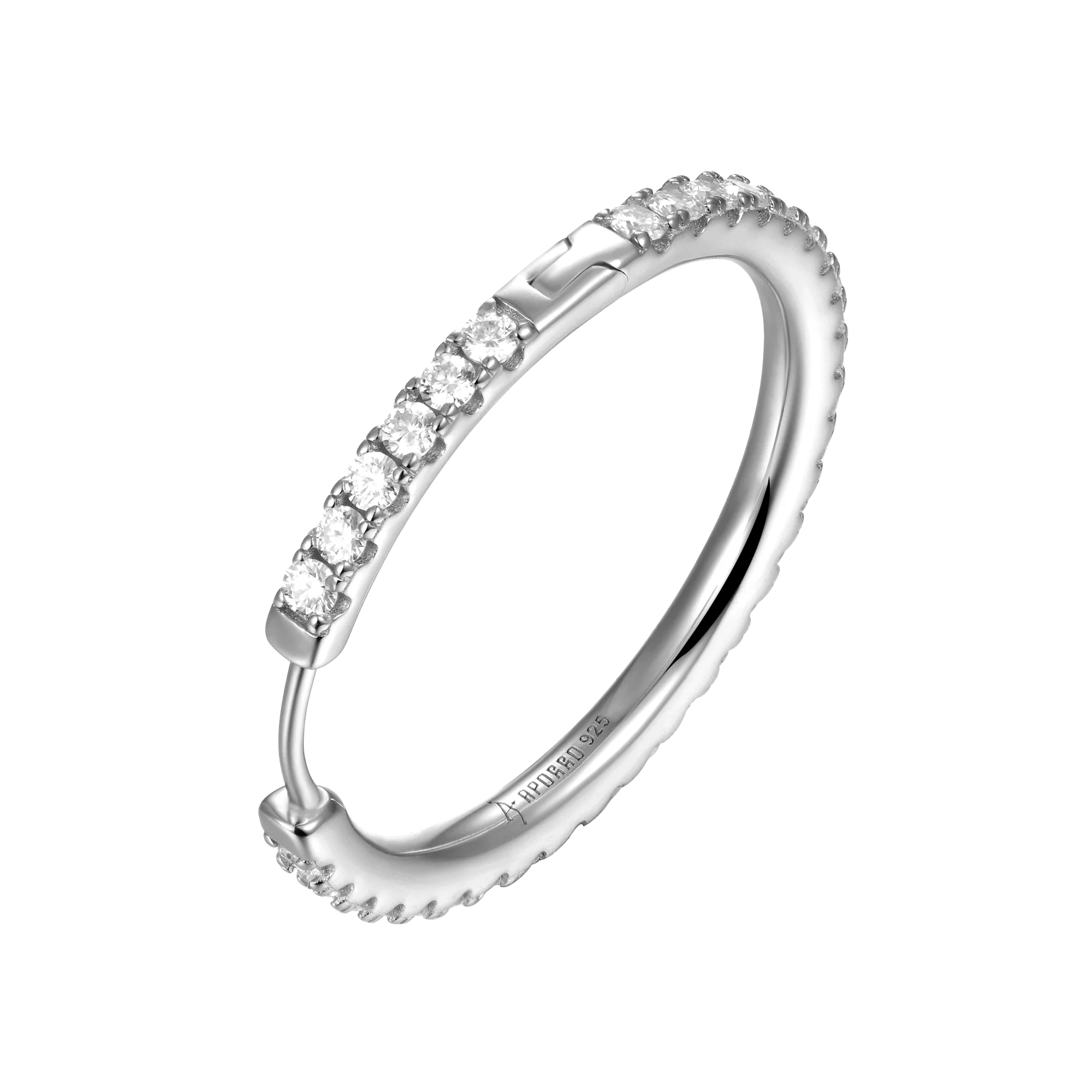 Moissanite S925 One Row Large Hoop Earrings - Image 6