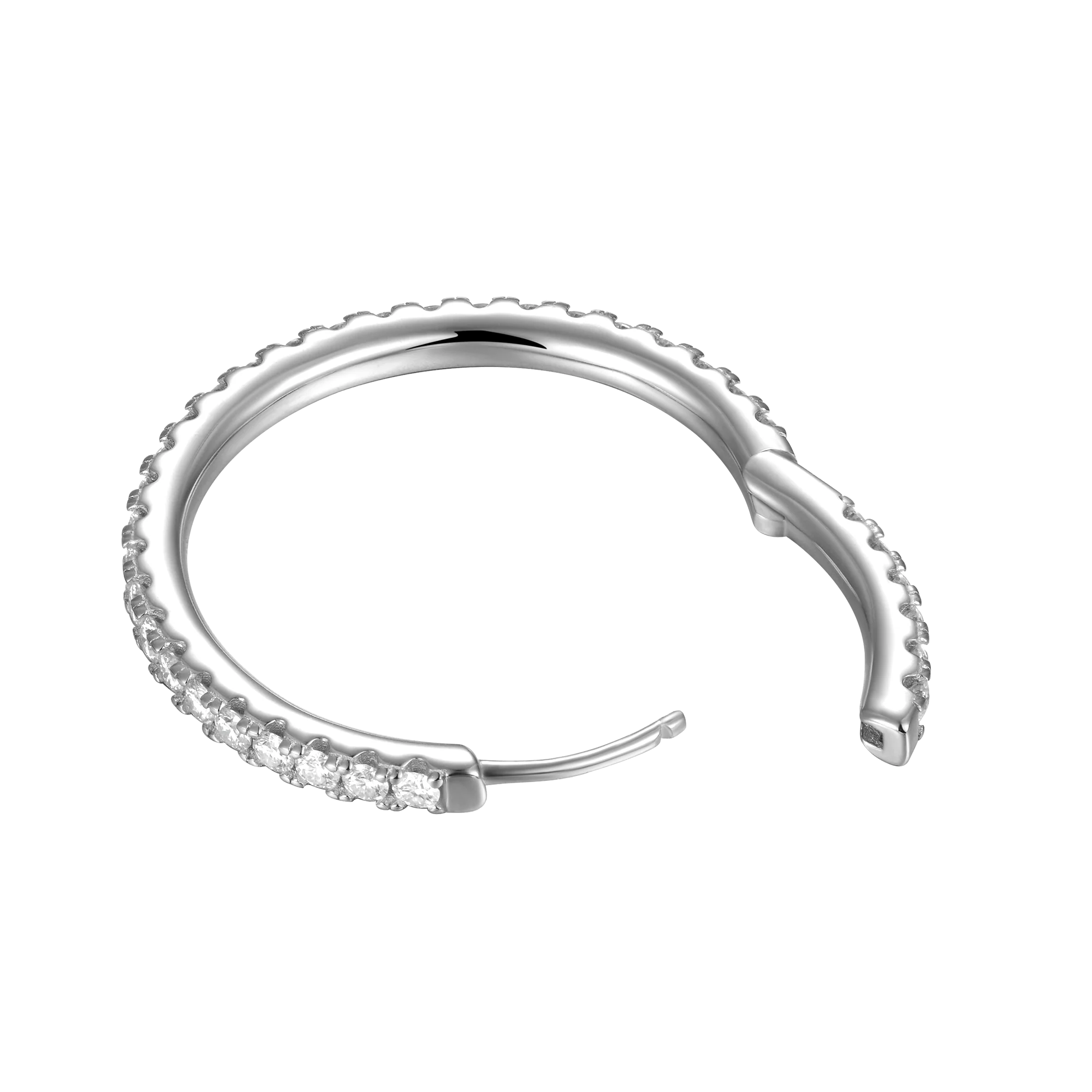 Moissanite S925 One Row Large Hoop Earrings - Image 7