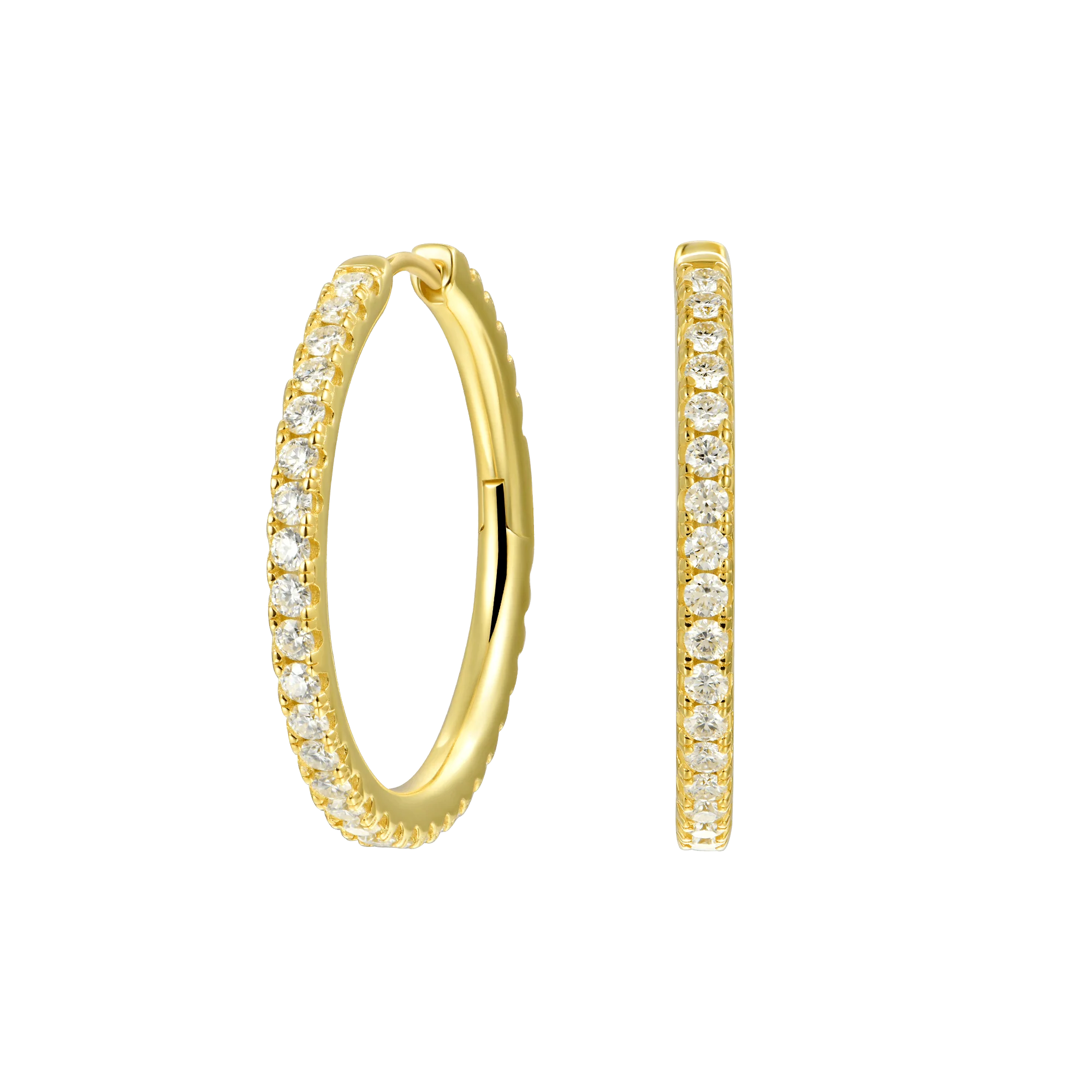Moissanite S925 One Row Large Hoop Earrings - Image 8