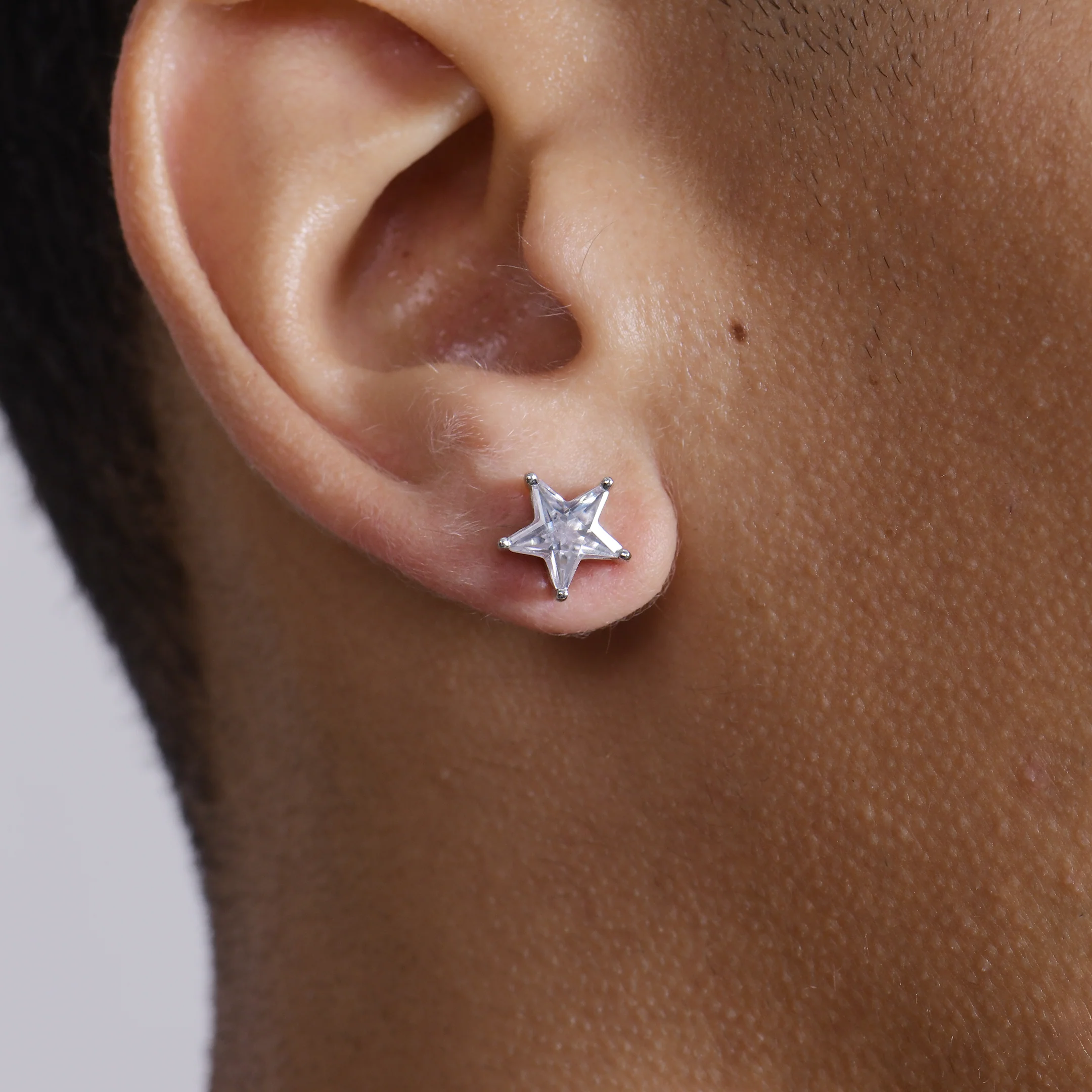 Moissanite S925 Pentagram Stud Earrings - Image 2