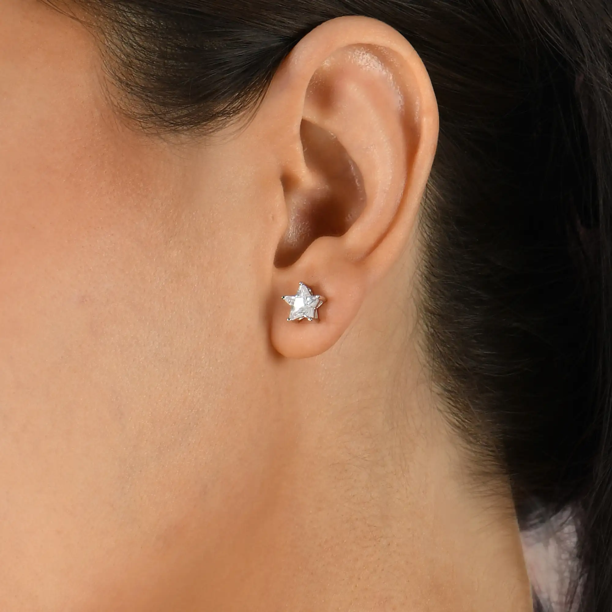 Moissanite S925 Pentagram Stud Earrings - Image 3
