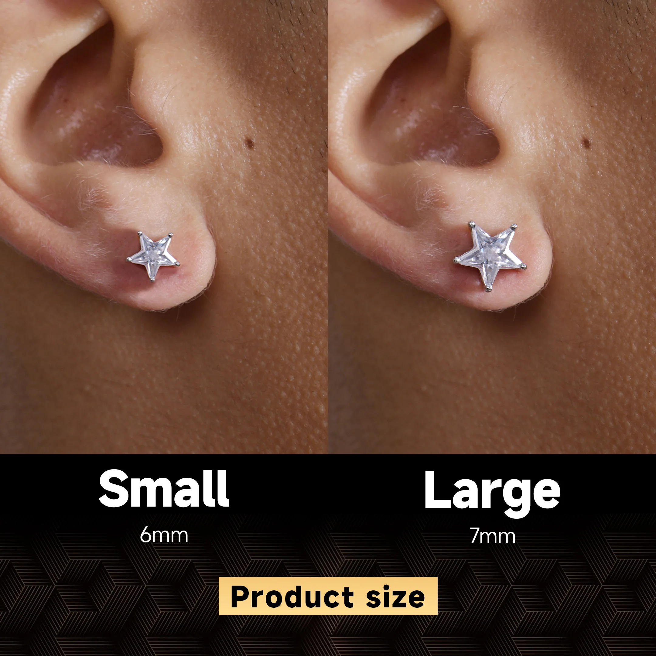 Moissanite S925 Pentagram Stud Earrings - Image 4