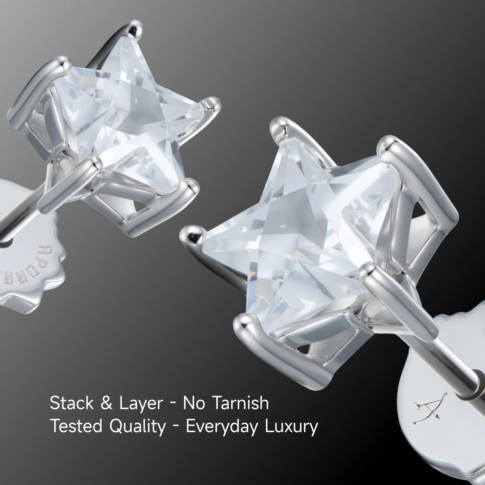 Moissanite S925 Pentagram Stud Earrings - Image 5