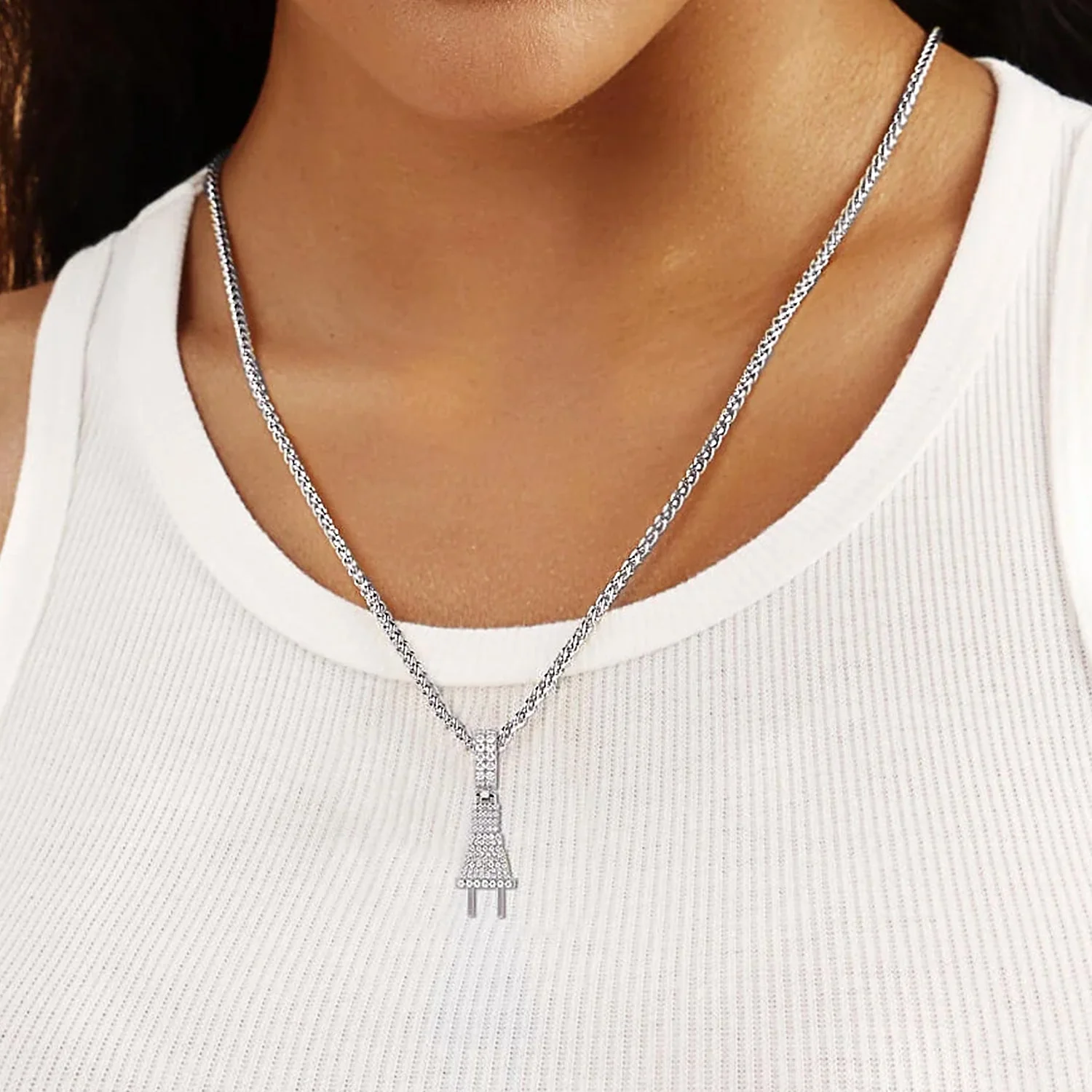 Moissanite Plug Pendant - Image 3