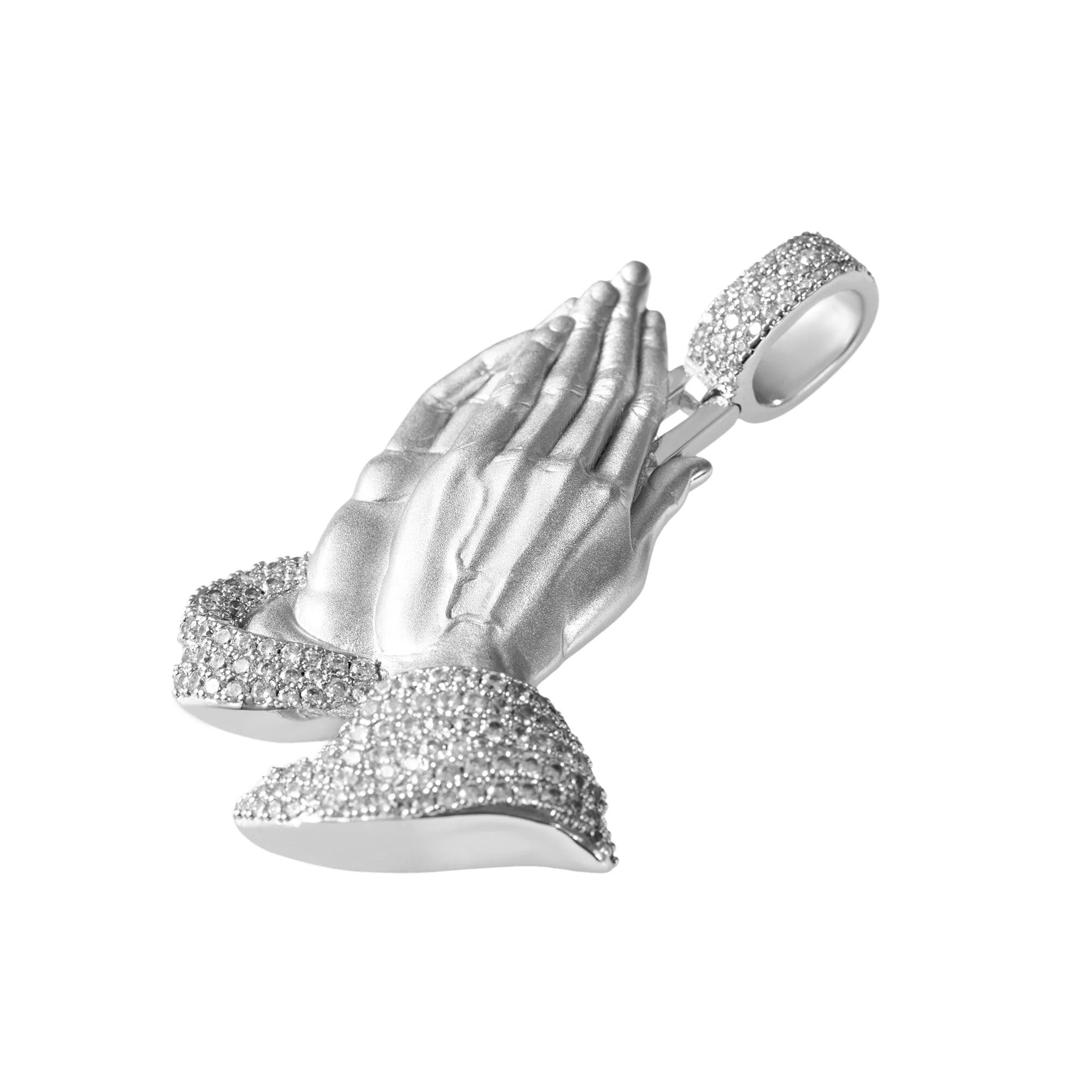 Moissanite Praying Hand Pendant - Image 15