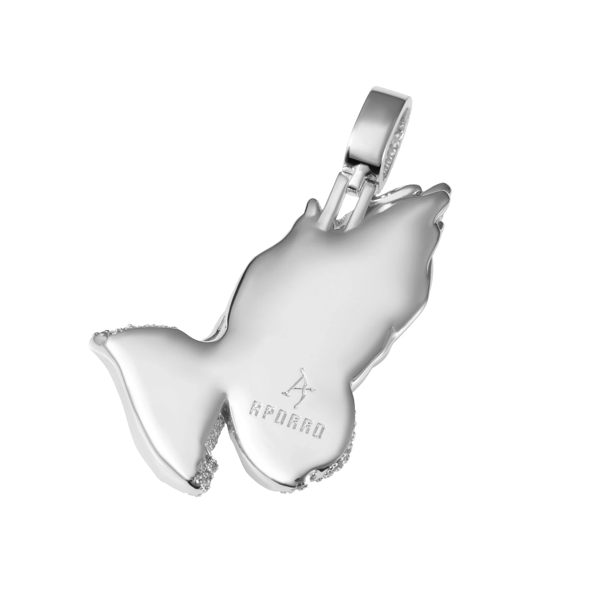 Moissanite Praying Hand Pendant - Image 16