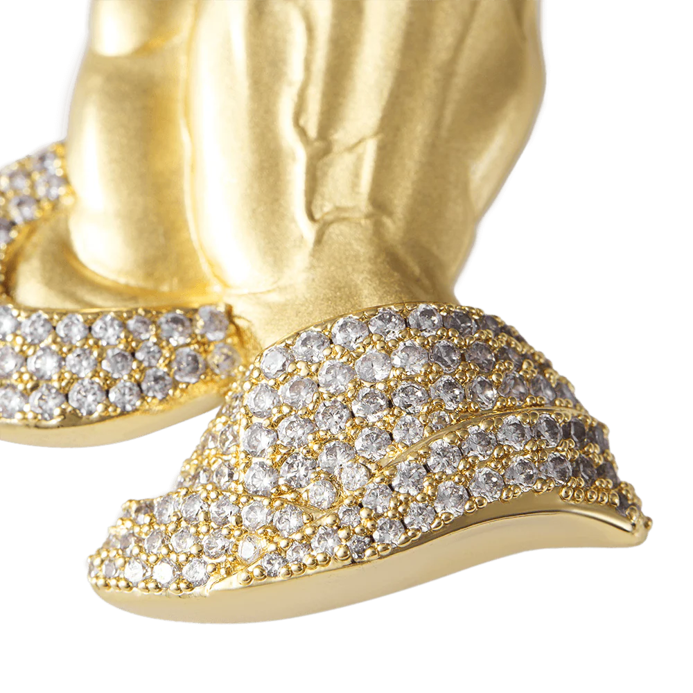 Moissanite Praying Hand Pendant - Image 5
