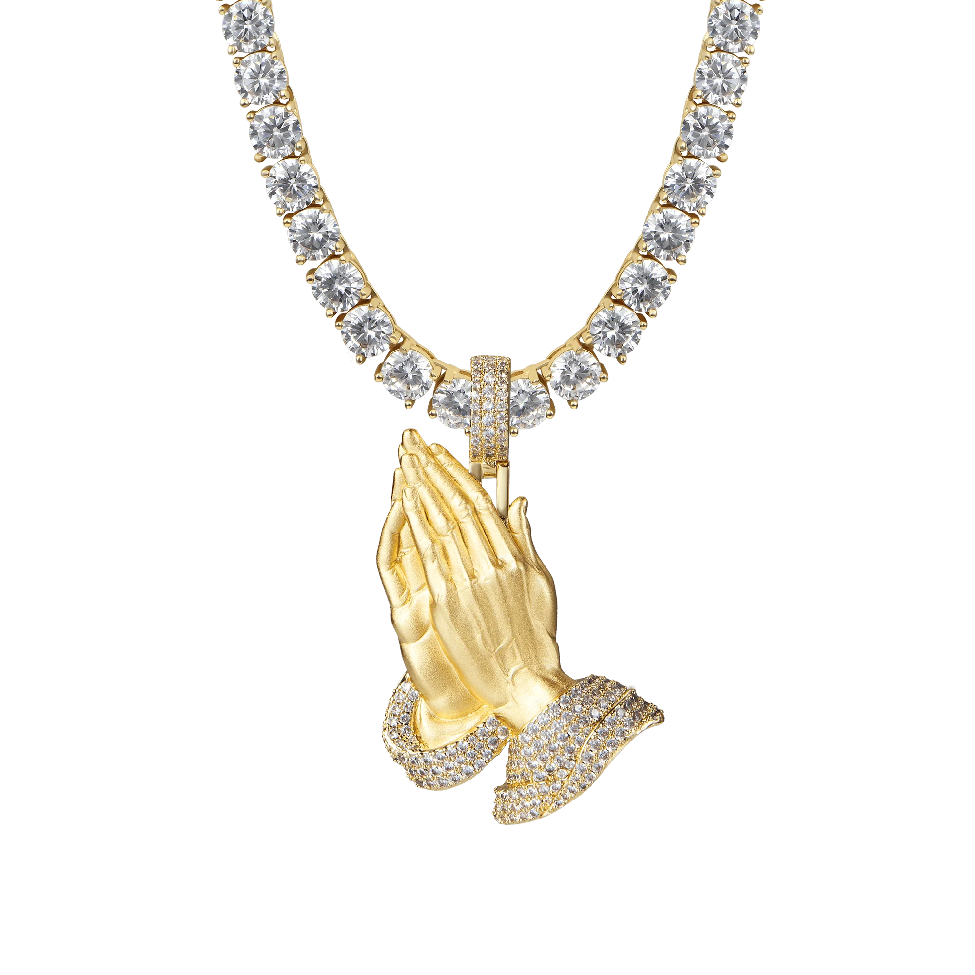 Moissanite Praying Hand Pendant - Image 6