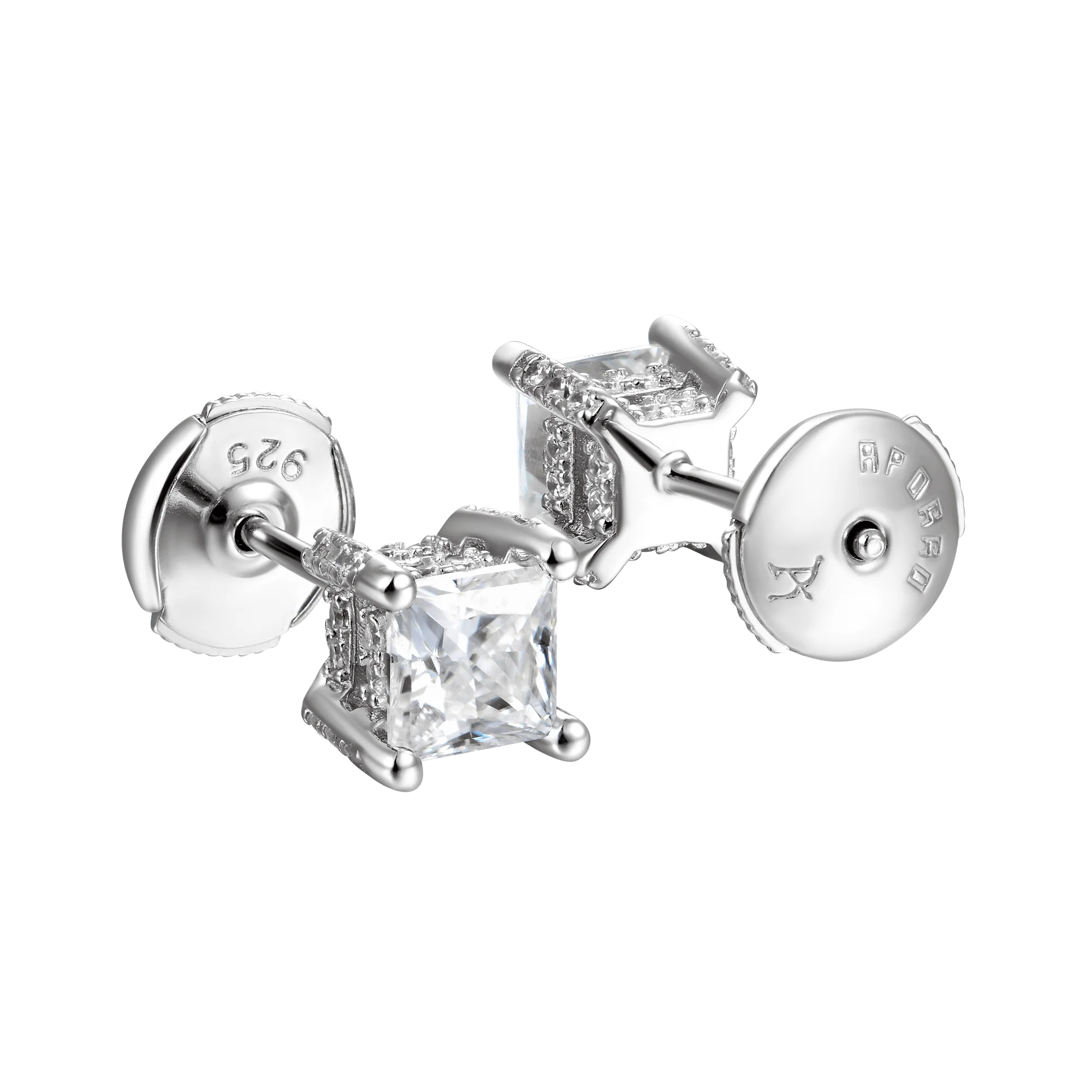 Moissanite S925 Princess Stud Earring - Image 6