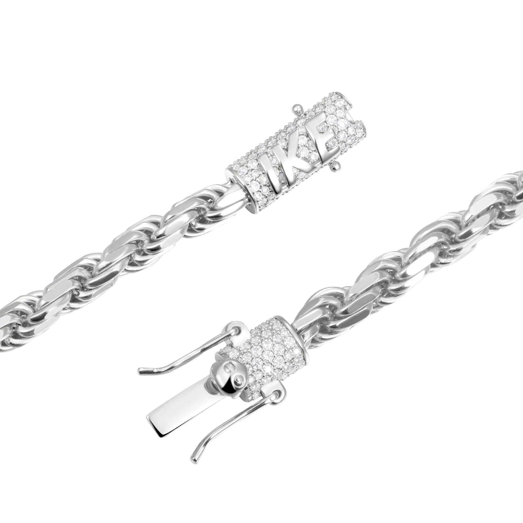 S925 Rope Chain With Moissanite Clasp - 6mm - Image 12