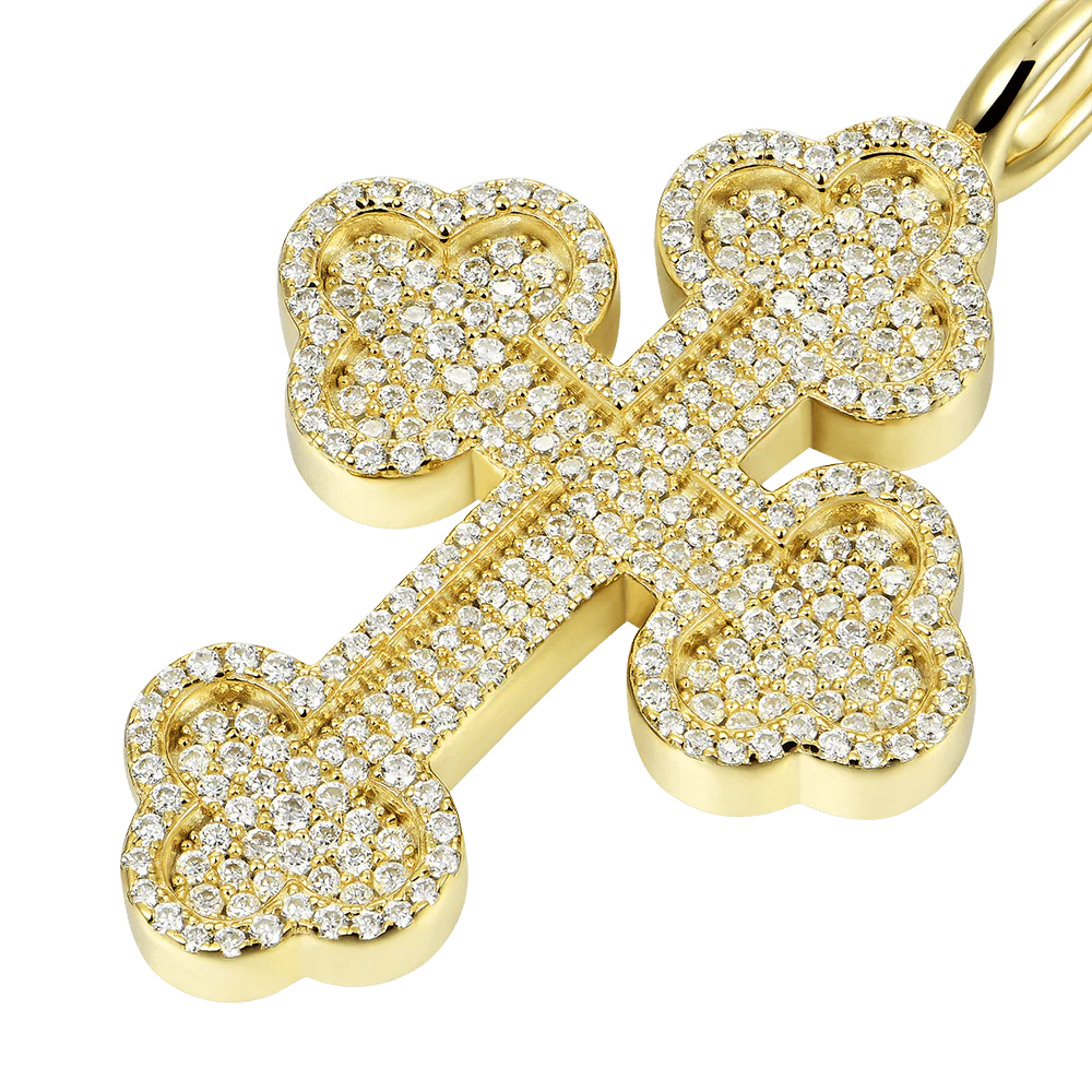 Moissanite Round Cut Bottoni Cross Pendant - Image 10