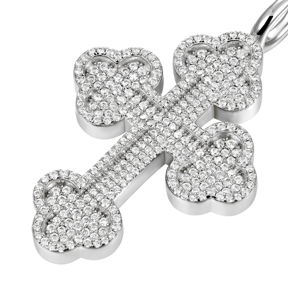 Moissanite Round Cut Bottoni Cross Pendant - Image 5