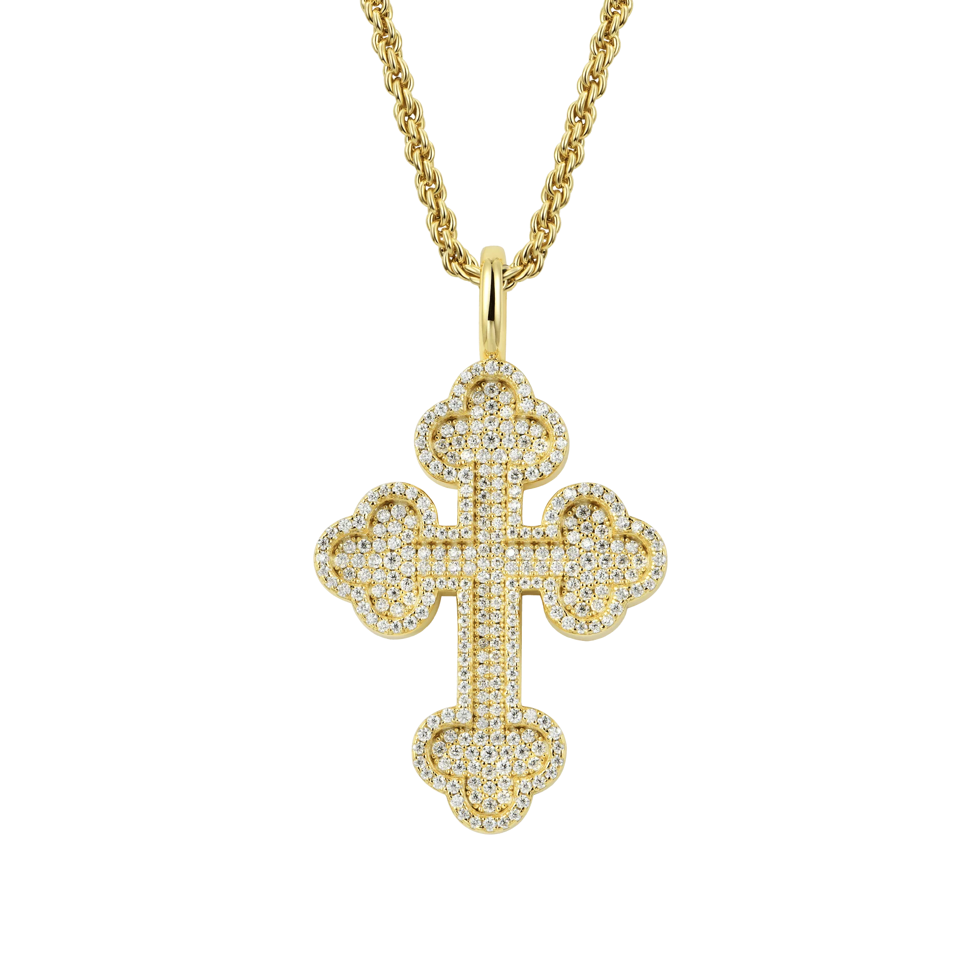 Moissanite Round Cut Bottoni Cross Pendant - Image 7