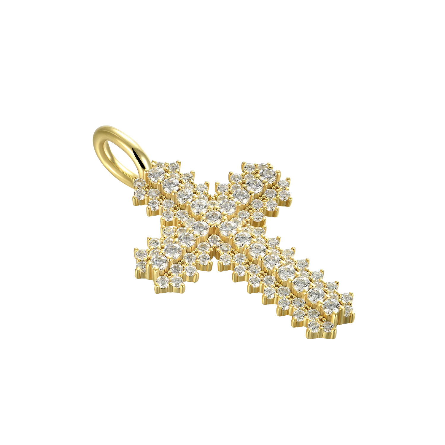 Moissanite Round Cut Flooded Cross Pendant - Image 7