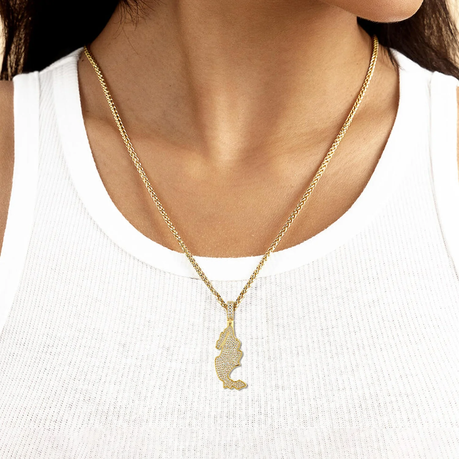 Moissanite Round Cut Map of Mexico Pendant - Image 10