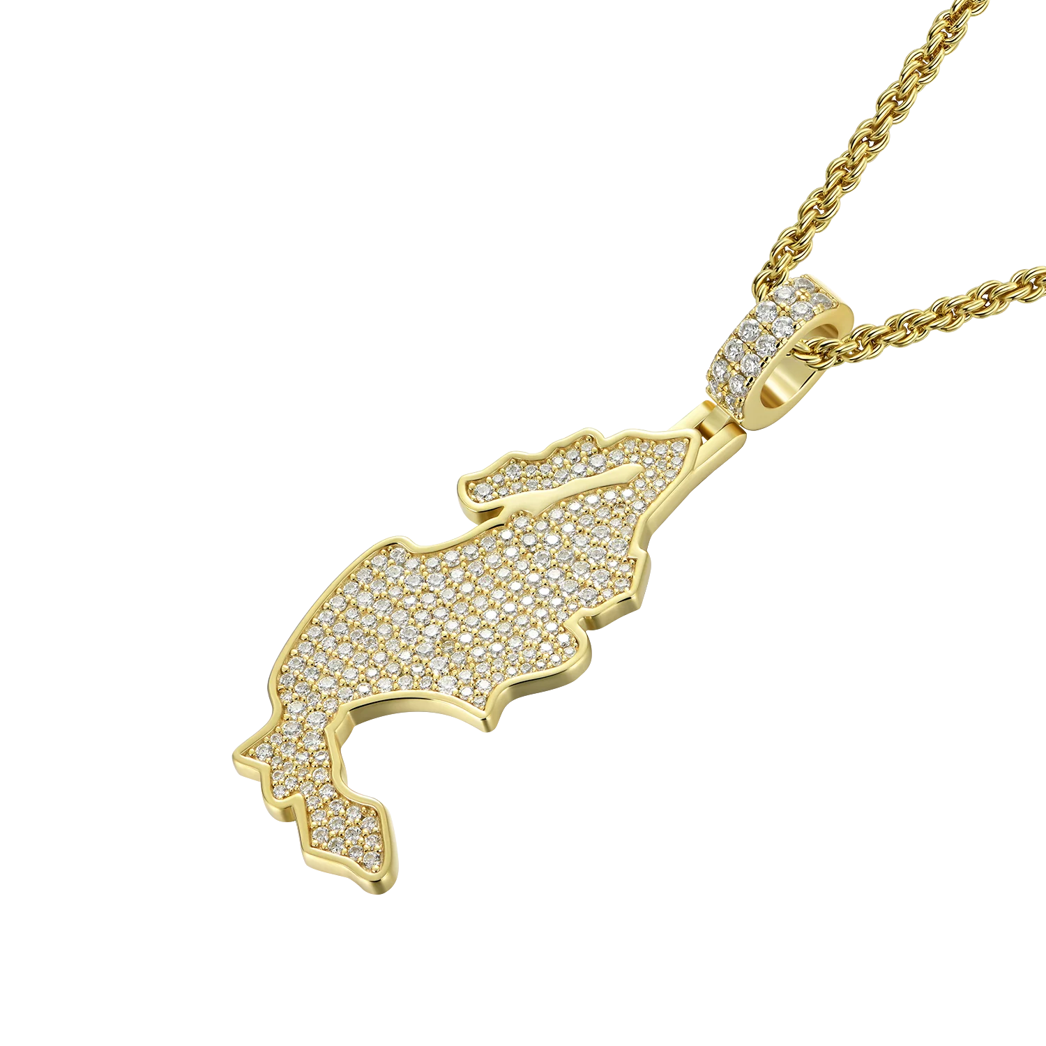 Moissanite Round Cut Map of Mexico Pendant - Image 13