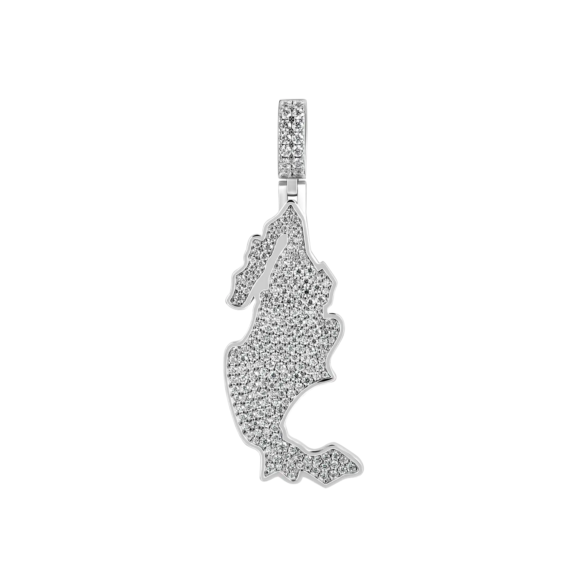 Moissanite Round Cut Map of Mexico Pendant - Image 4