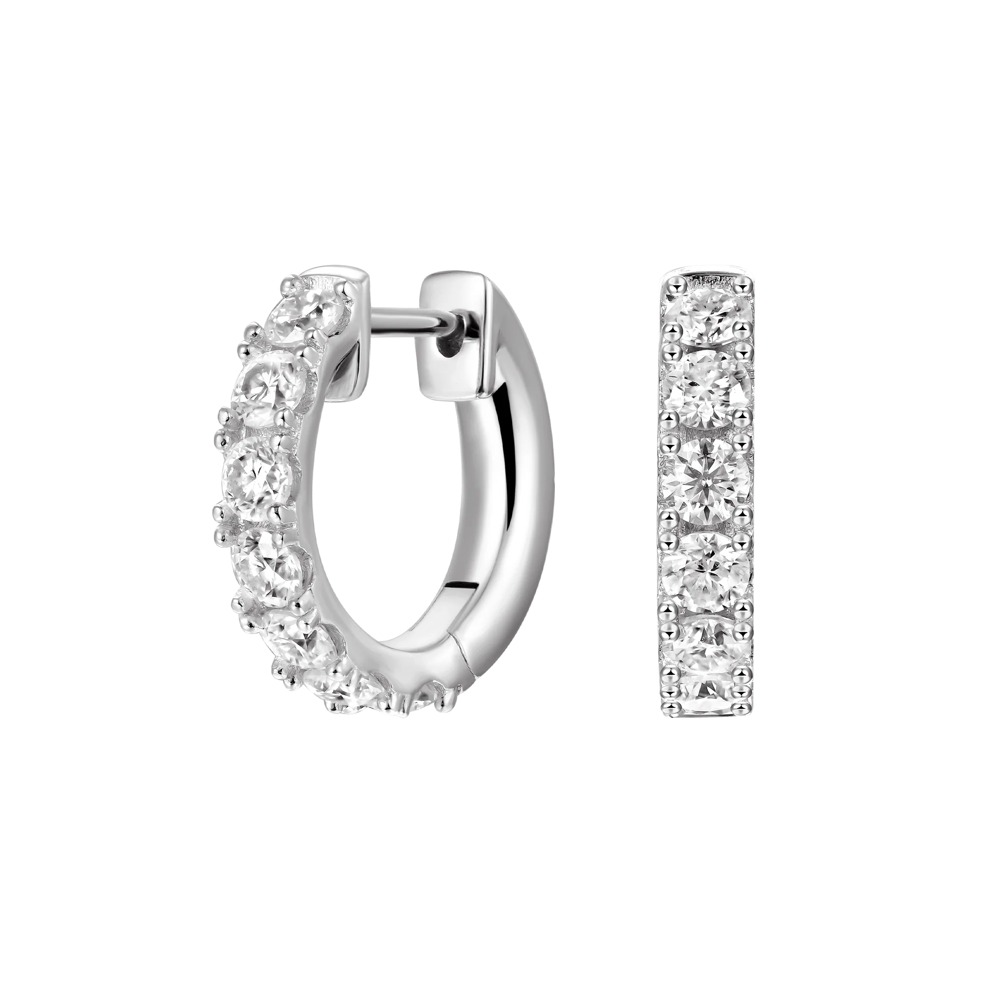 Moissanite Single Row Hoop Earring - Single - Image 5