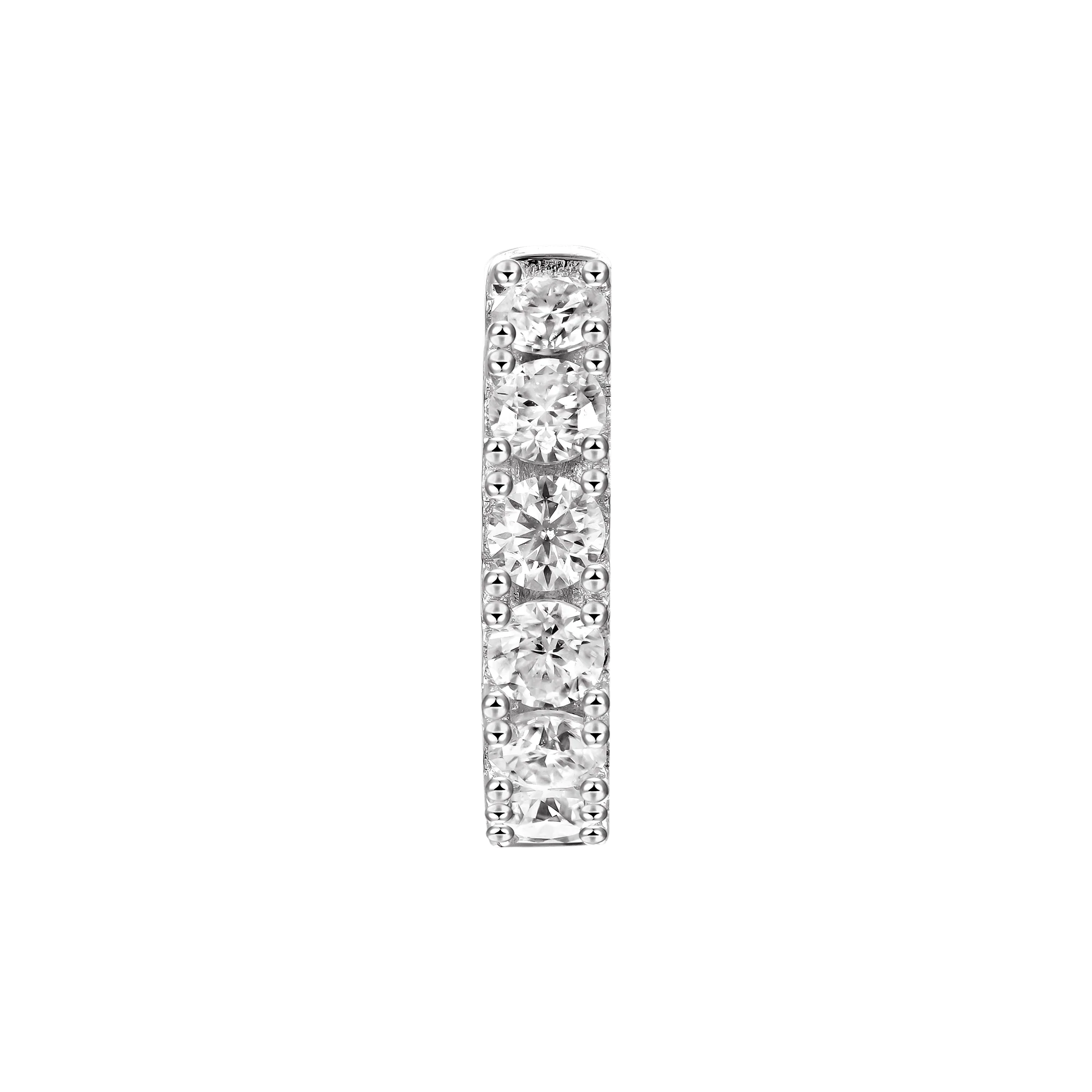 Moissanite Single Row Hoop Earring - Single - Image 6
