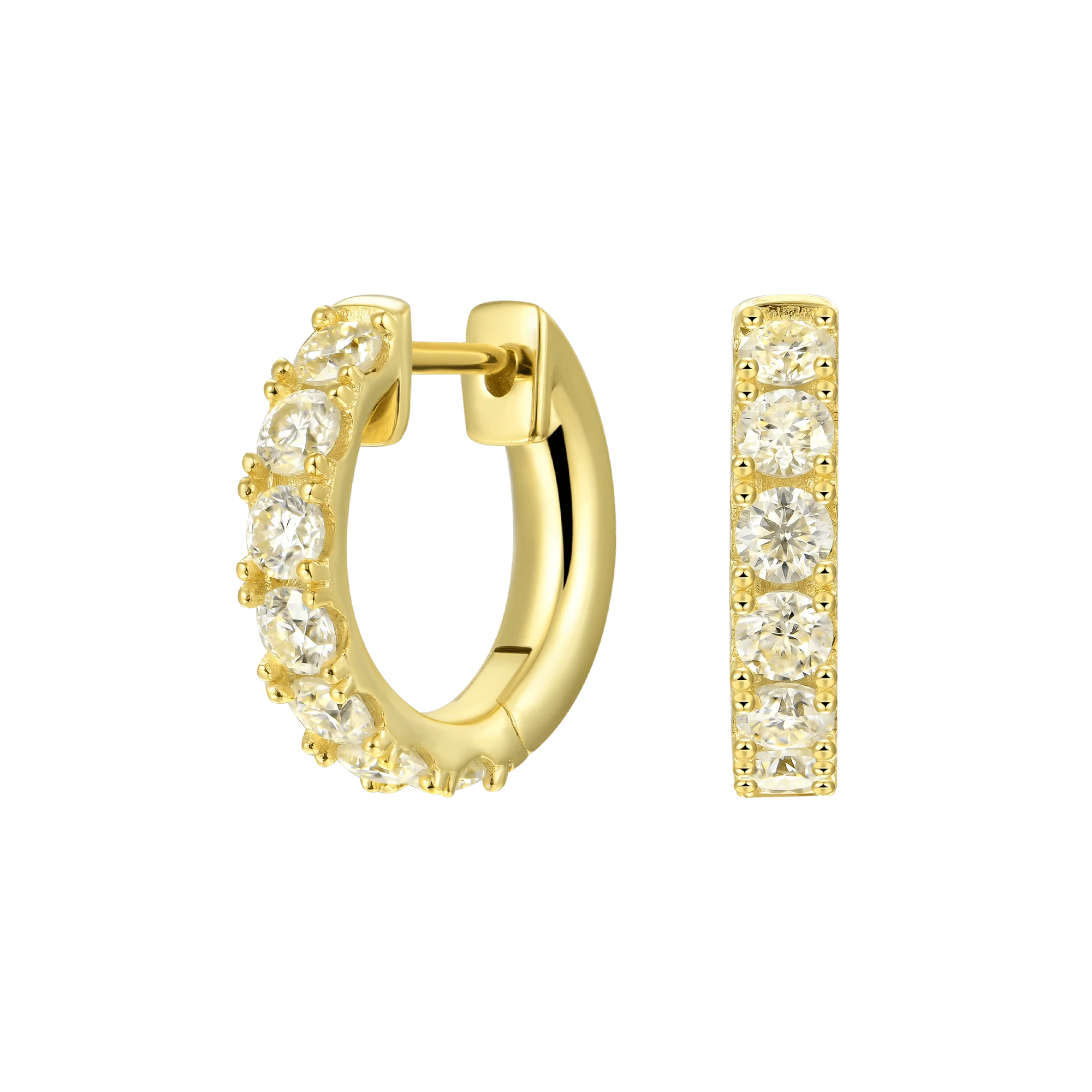 Single Moissanite Single Row Hoop Earring - Image 11