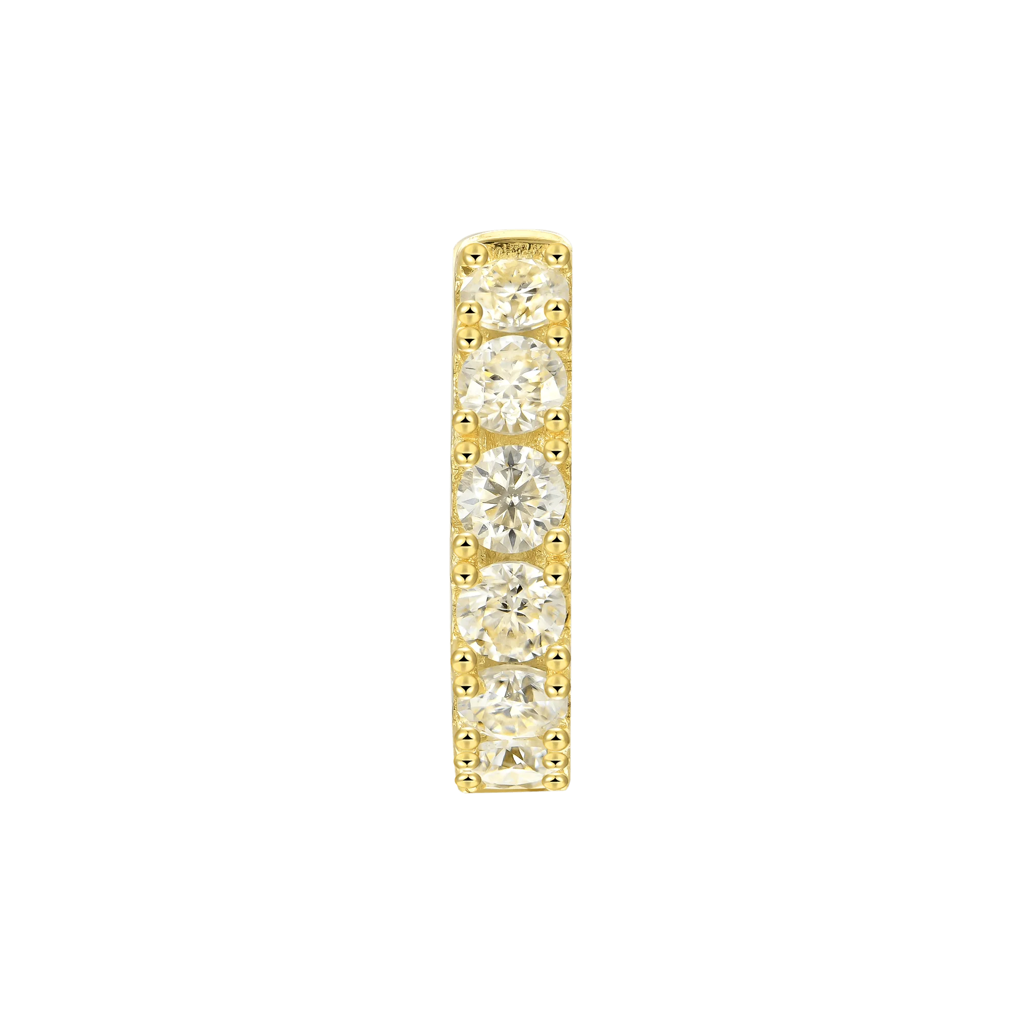 Single Moissanite Single Row Hoop Earring - Image 12