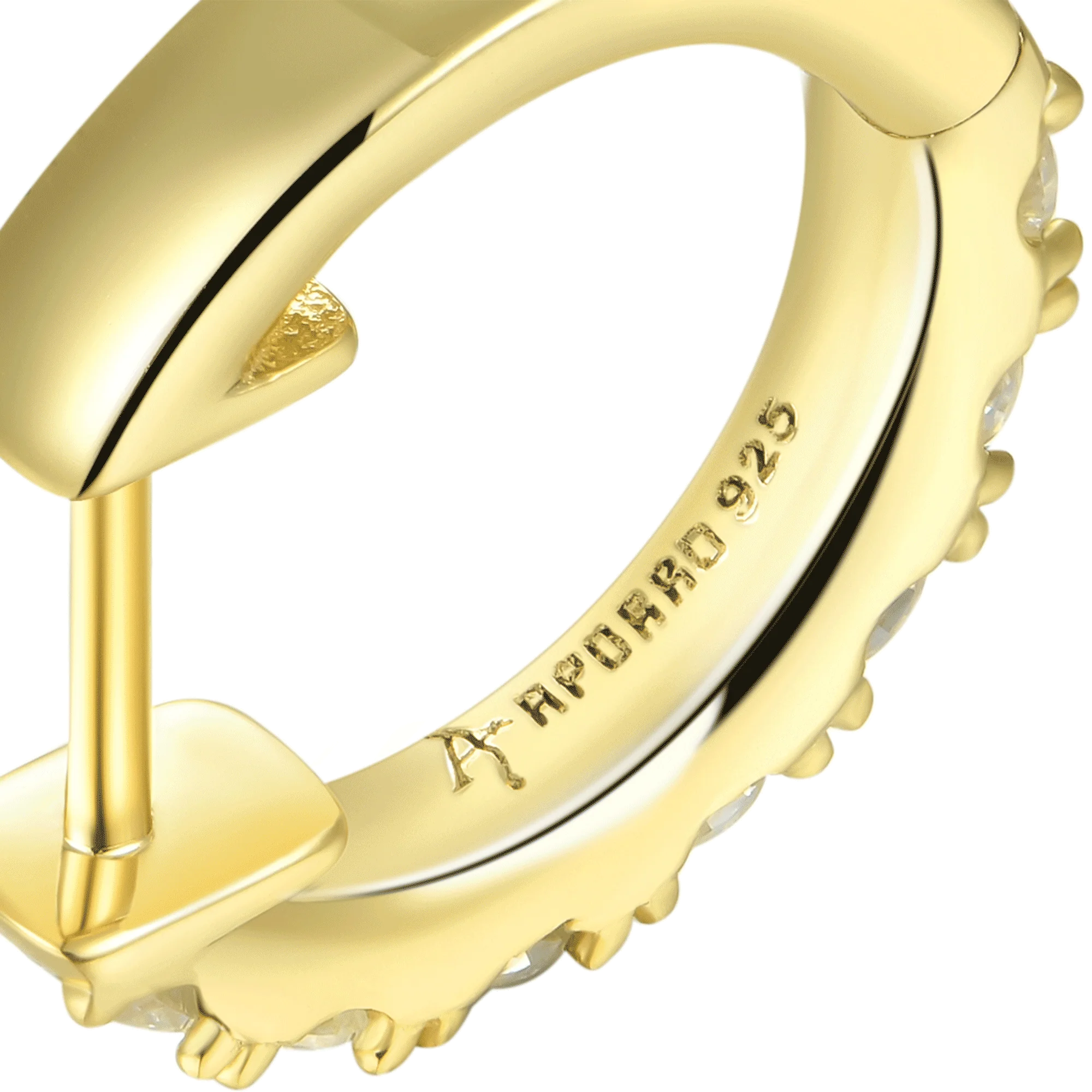 Single Moissanite Single Row Hoop Earring - Image 14