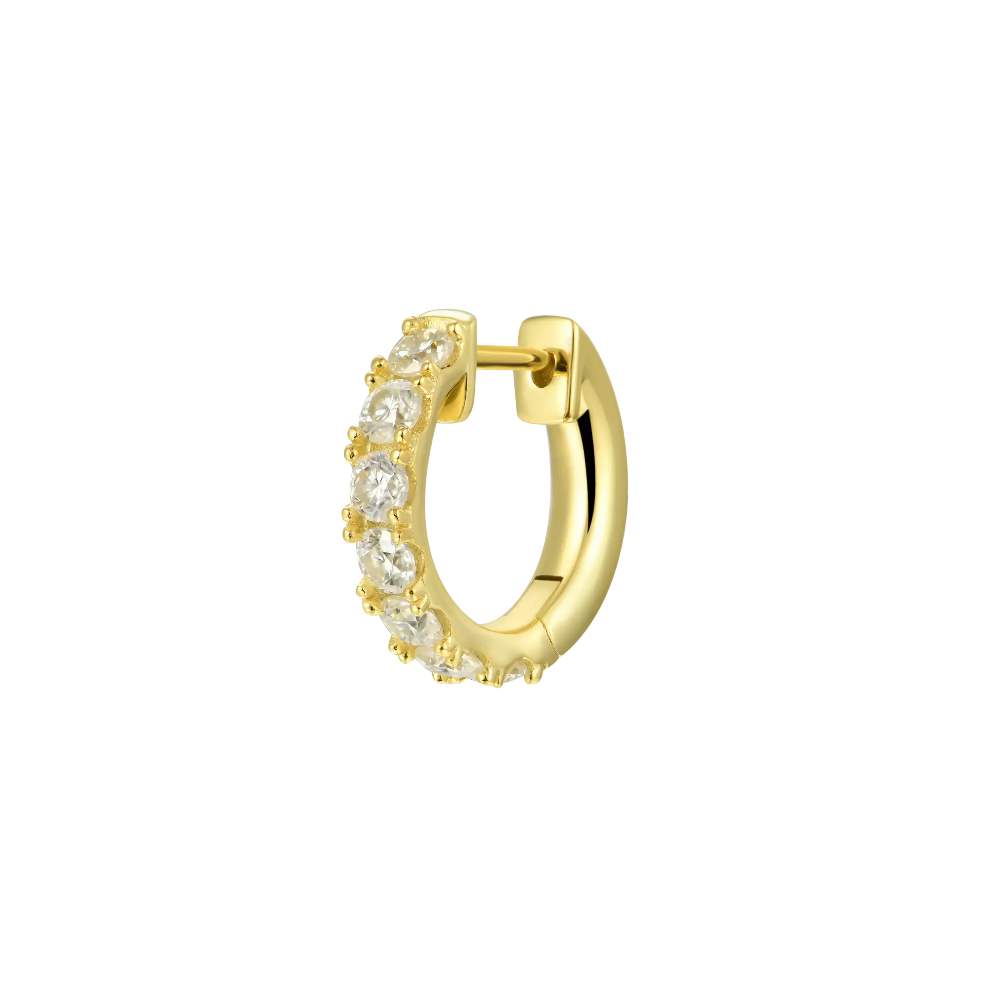 Single Moissanite Single Row Hoop Earring - Image 8
