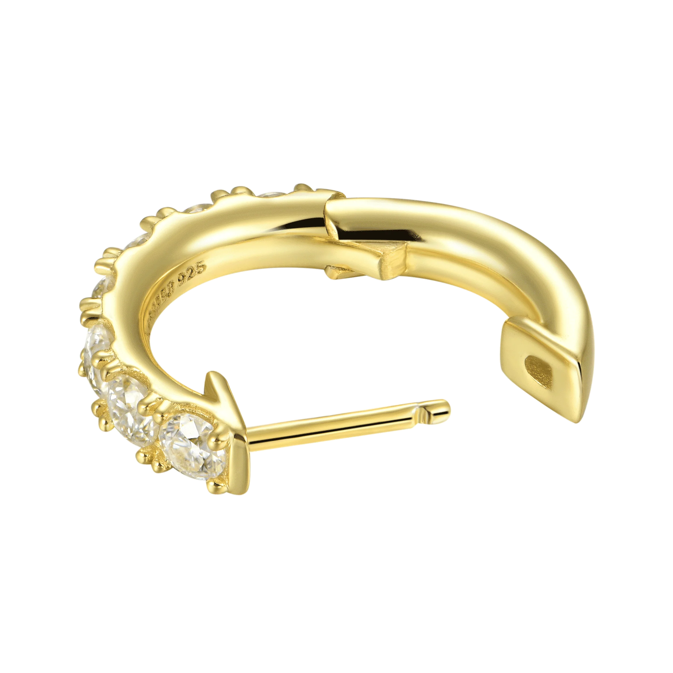 Moissanite S925 Single Row Hoop Earring - Image 11