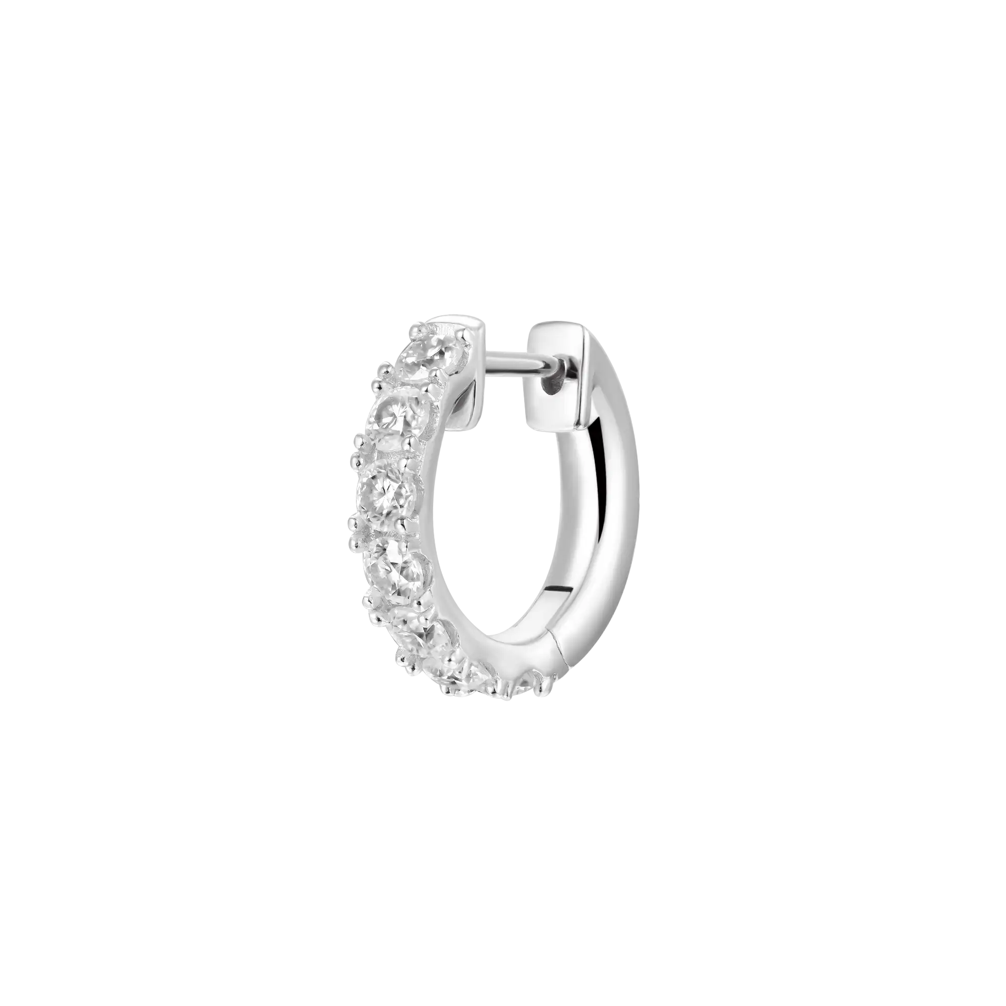 Moissanite S925 Single Row Hoop Earring - Image 4