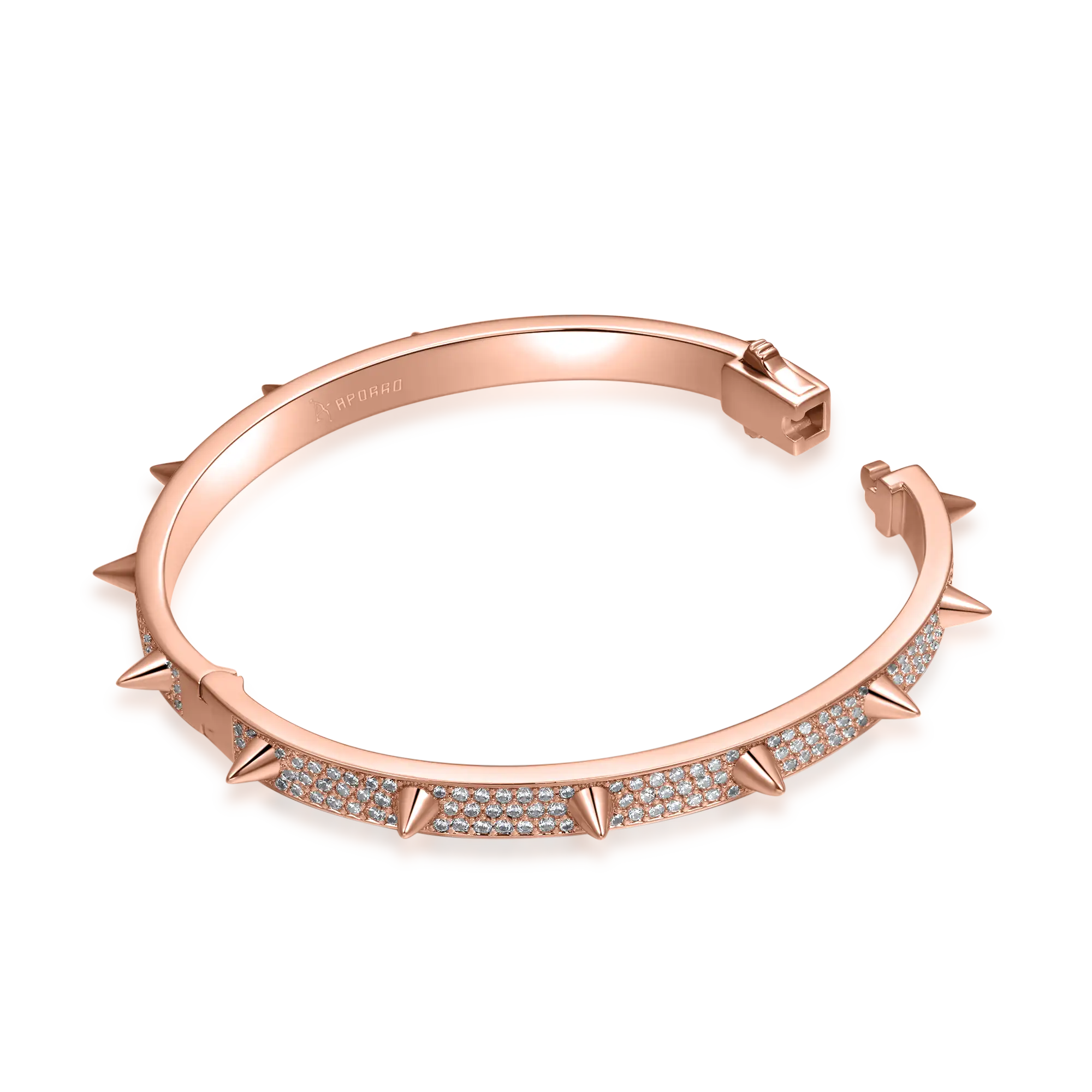 Moissanite Spike Bangle Bracelet - 7mm - Image 11